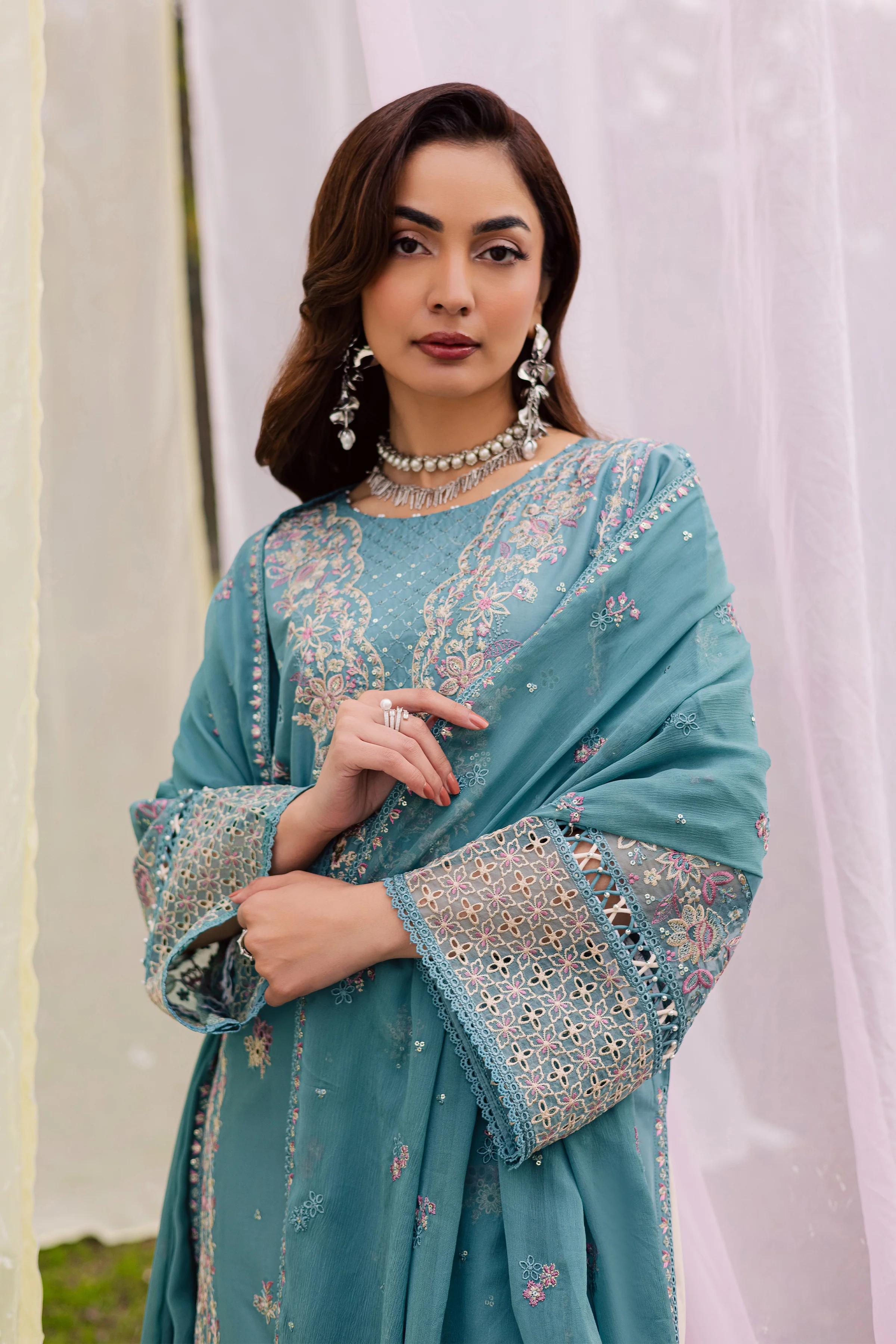 Aanso 3Pc - Festive Embroidered Lawn - Image 2