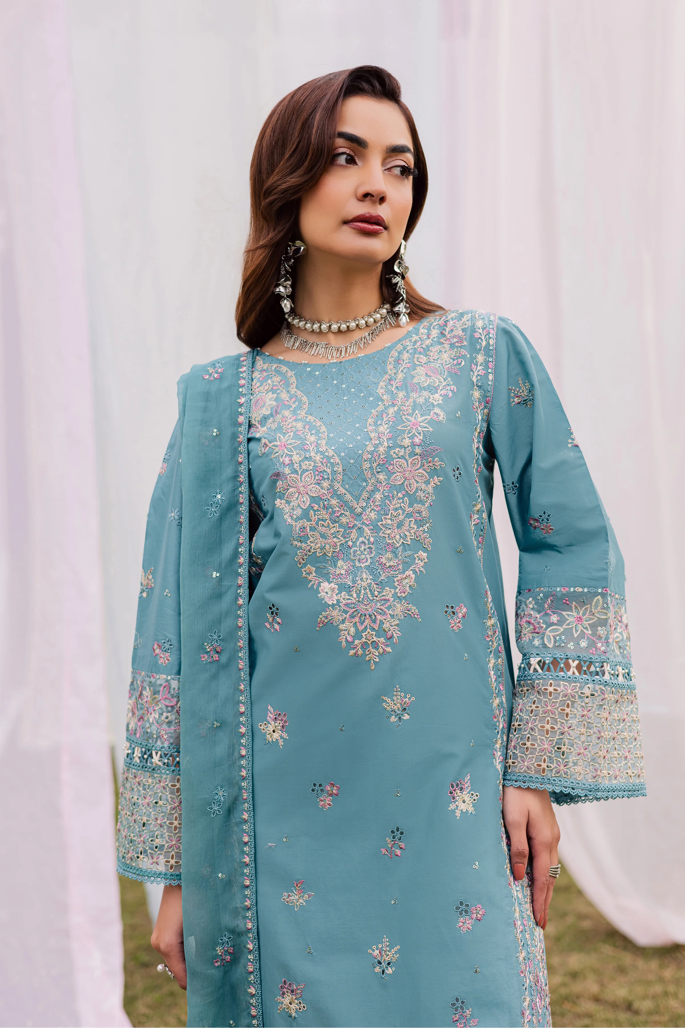 Aanso 3Pc - Festive Embroidered Lawn - Image 6