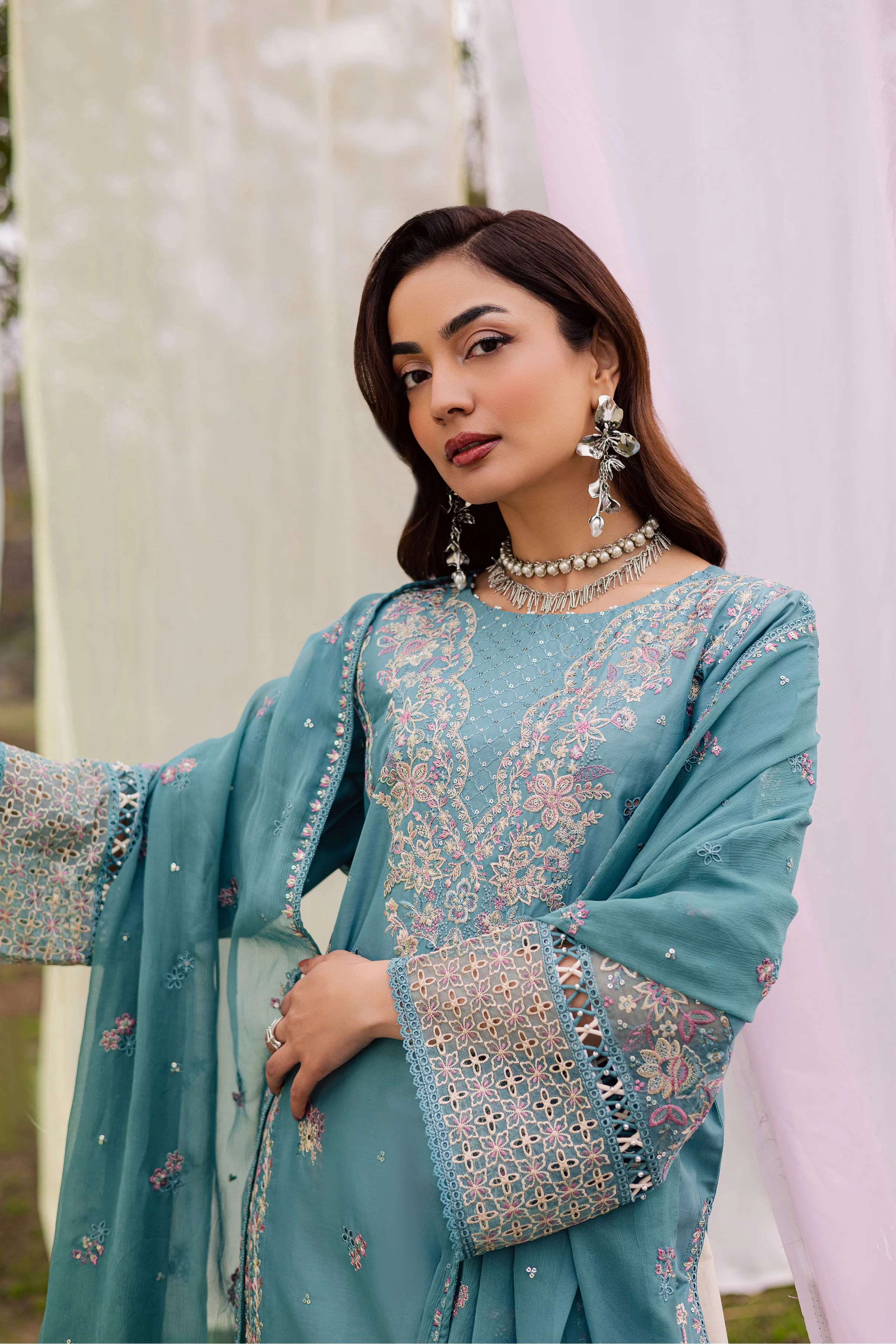 Aanso 3Pc - Festive Embroidered Lawn - Image 7