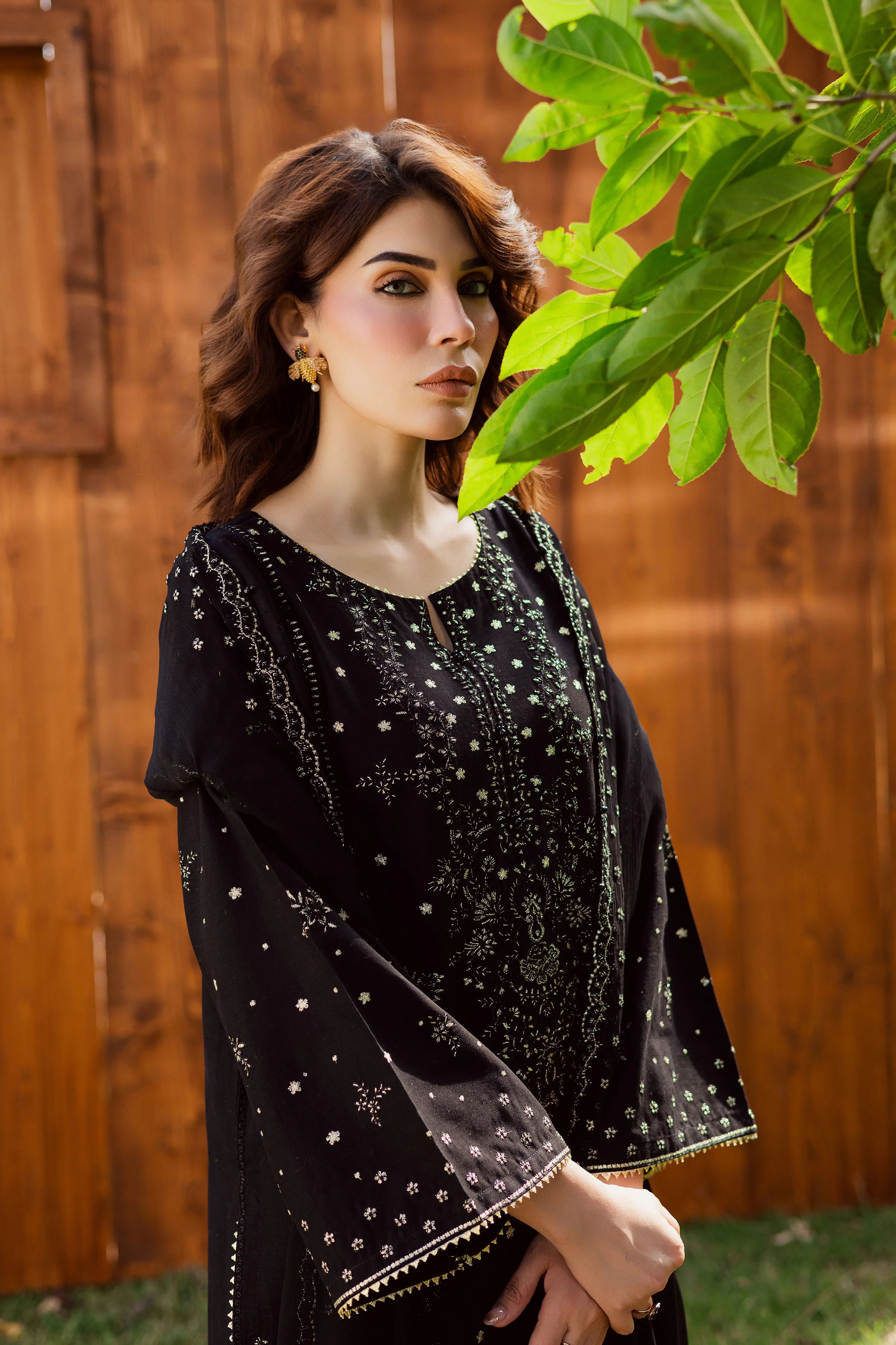 Aasfina 3Pc - Embroidered Khaddar Dress - Image 2