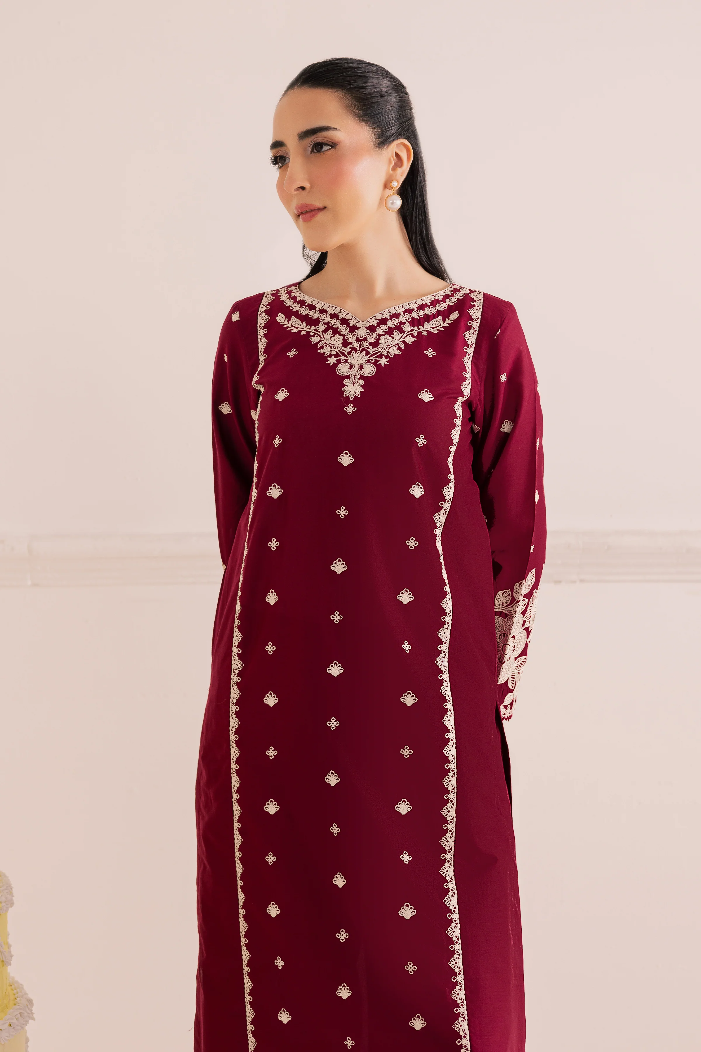 Agean Red 2Pc - Embroidered Casual Pret - Image 3