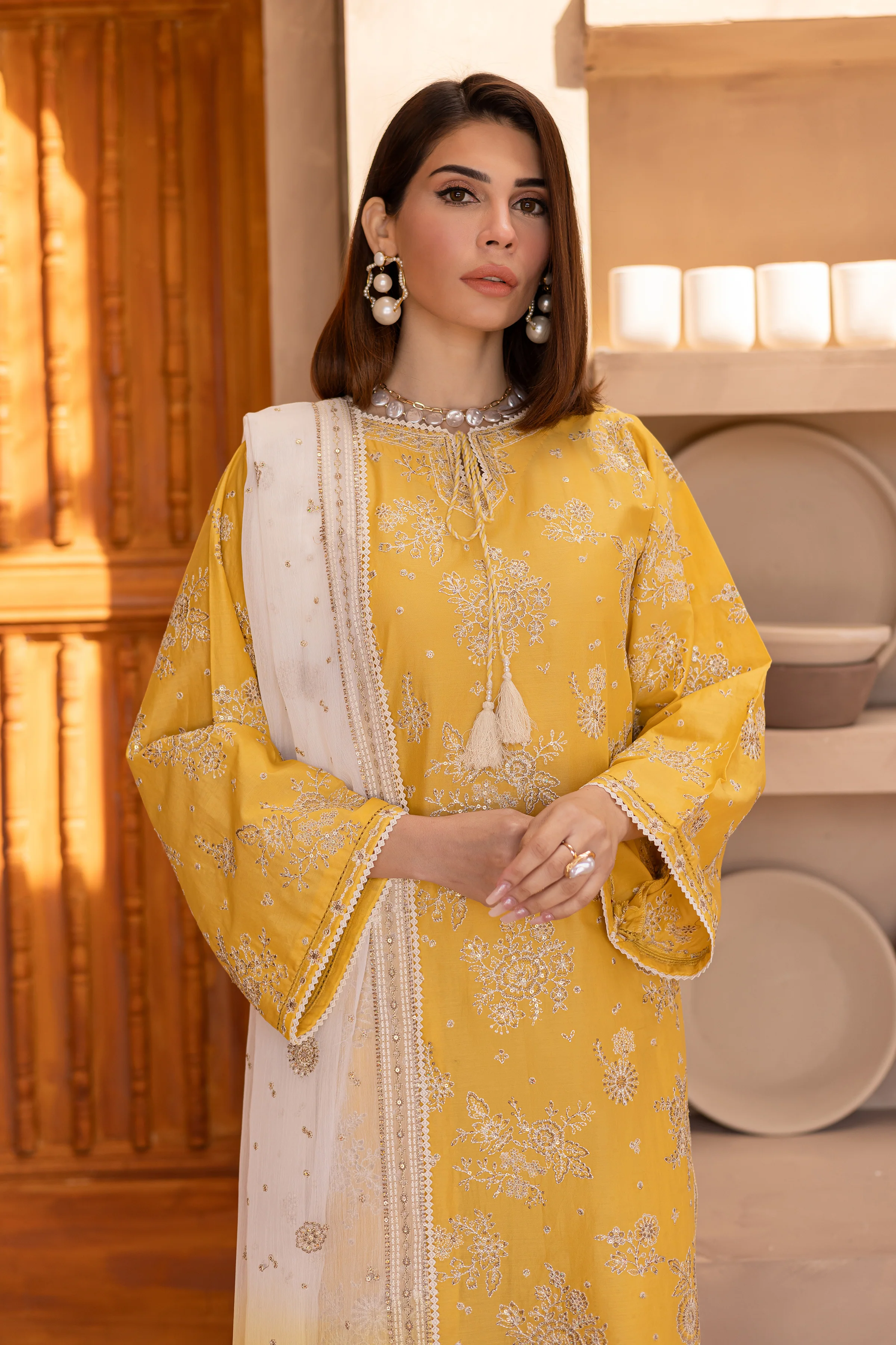 Aliea 3Pc - Embroidered Luxe Pret - Image 2