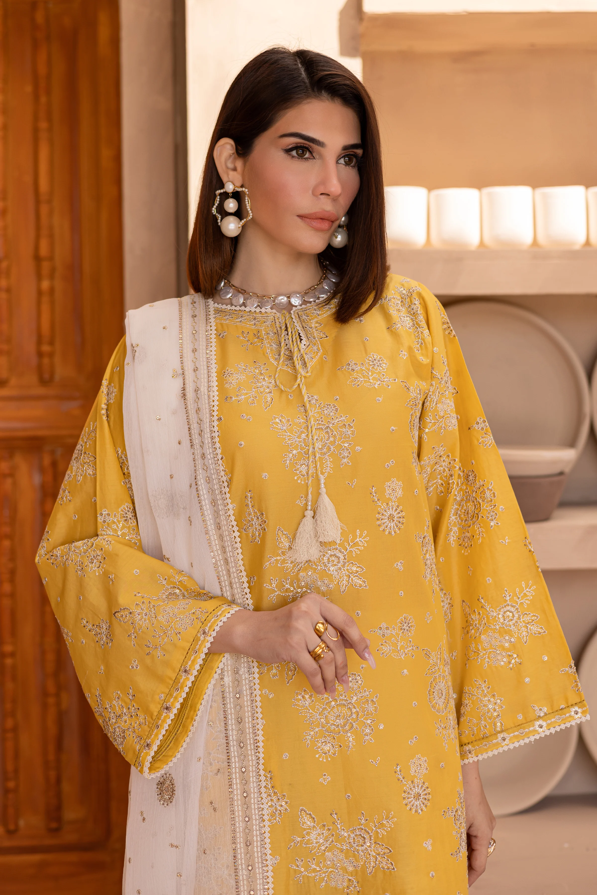 Aliea 3Pc - Embroidered Luxe Pret - Image 3