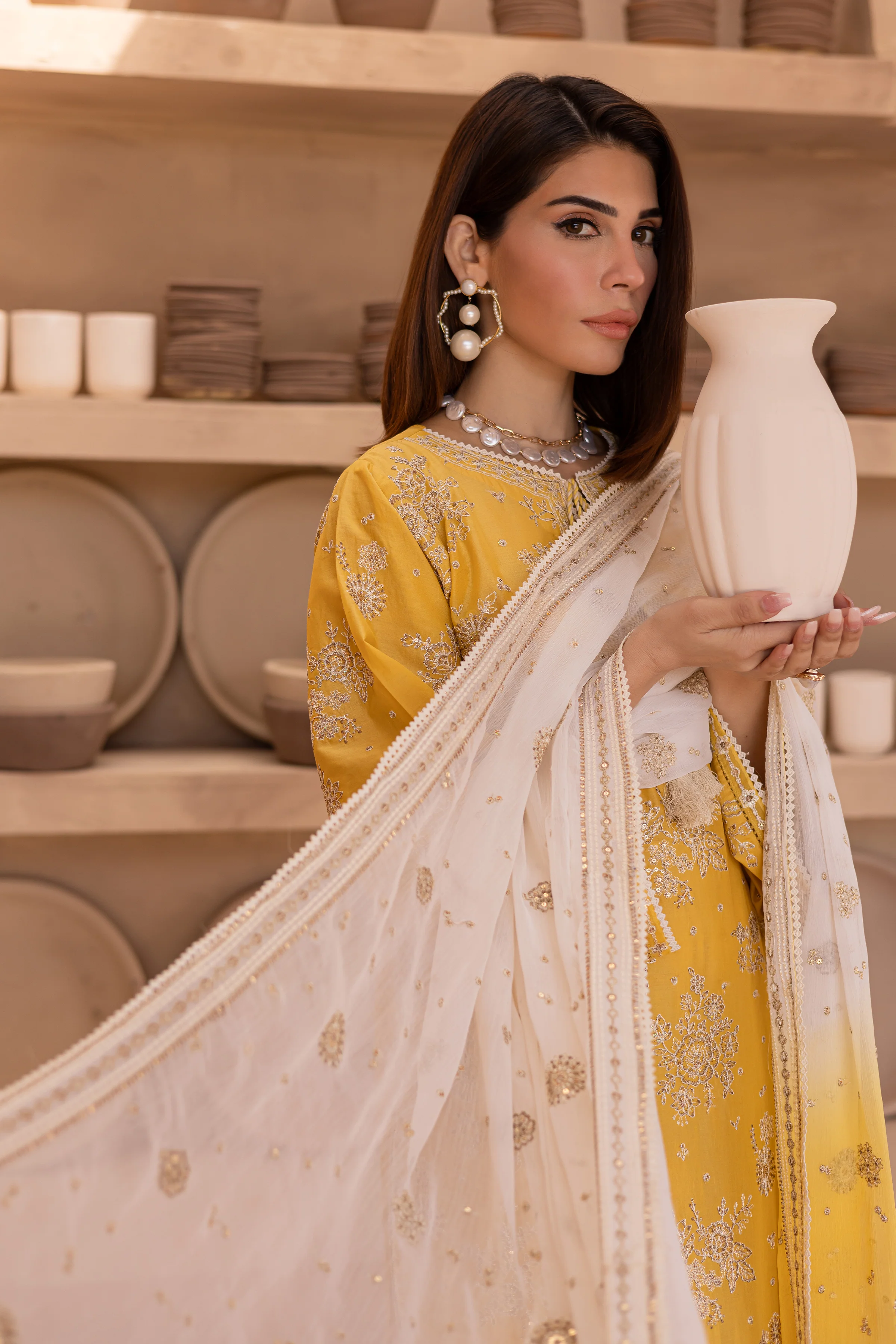 Aliea 3Pc - Embroidered Luxe Pret - Image 5