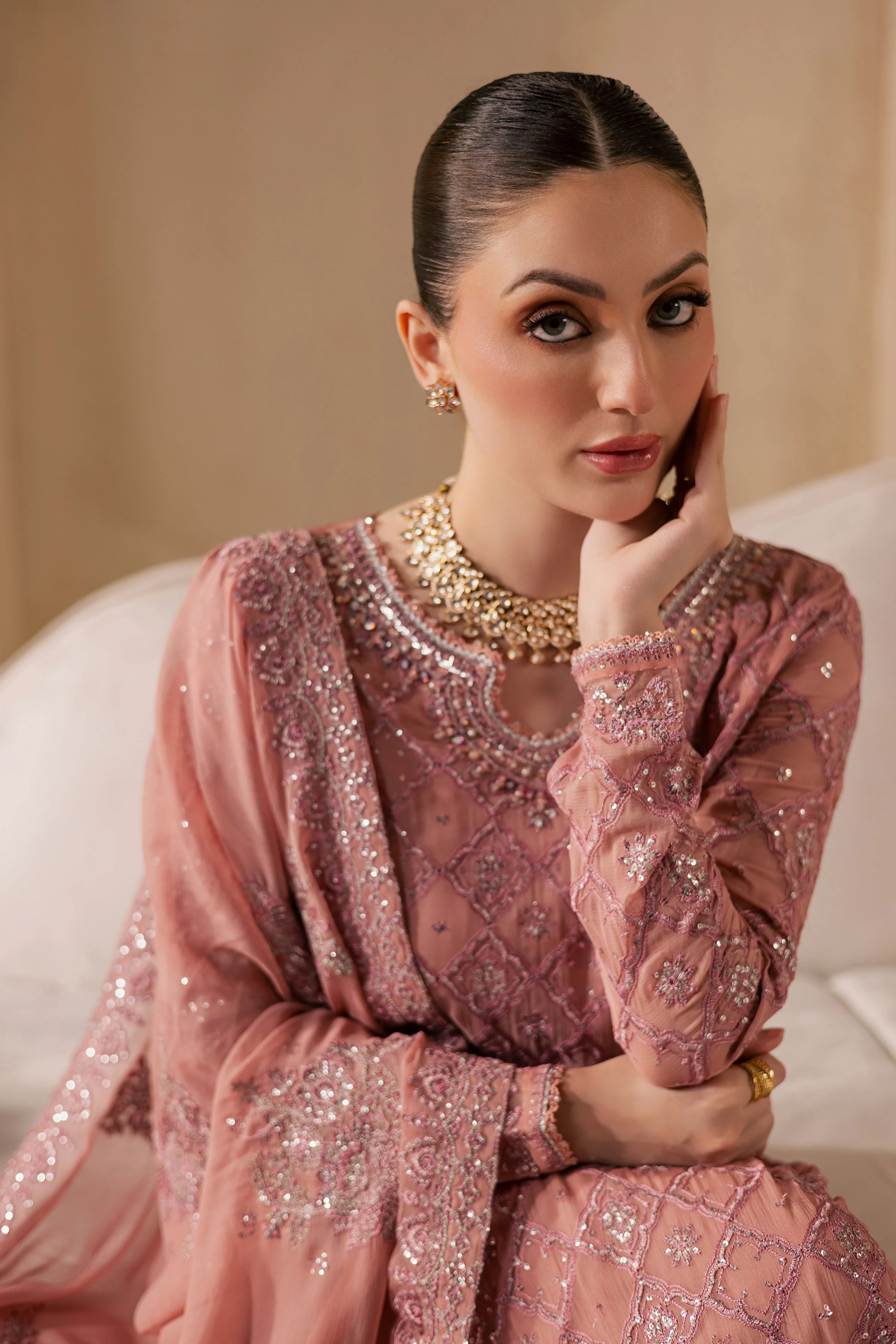 Almas 3Pc - Embroidered Luxe Pret - Image 3