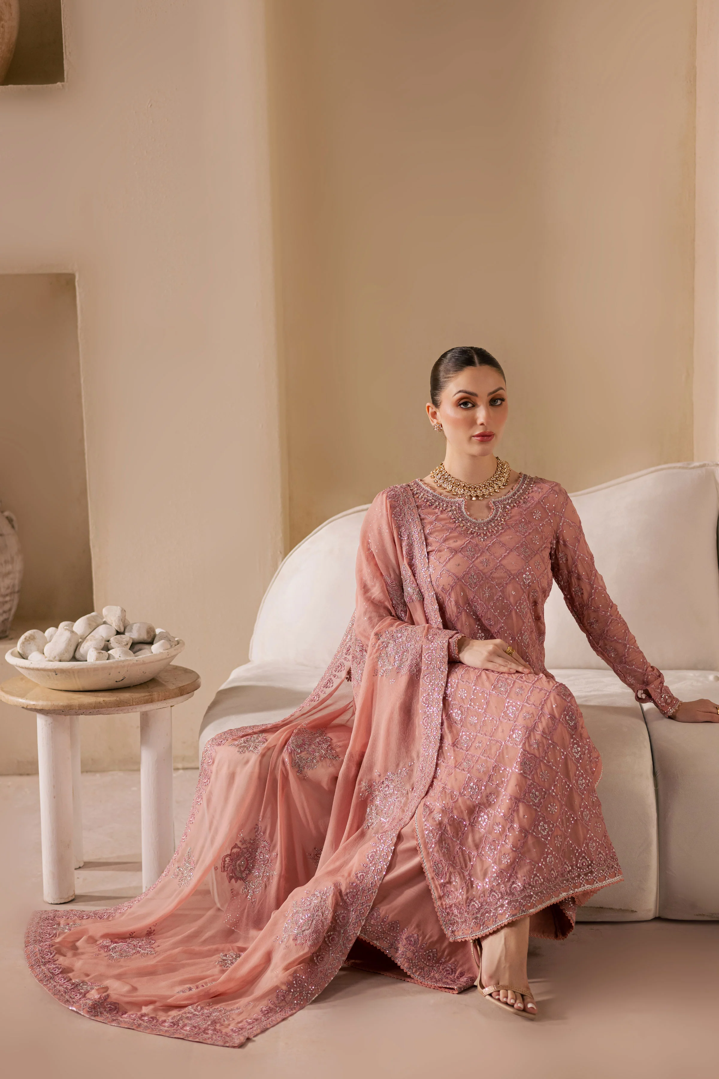 Almas 3Pc - Embroidered Luxe Pret - Image 4