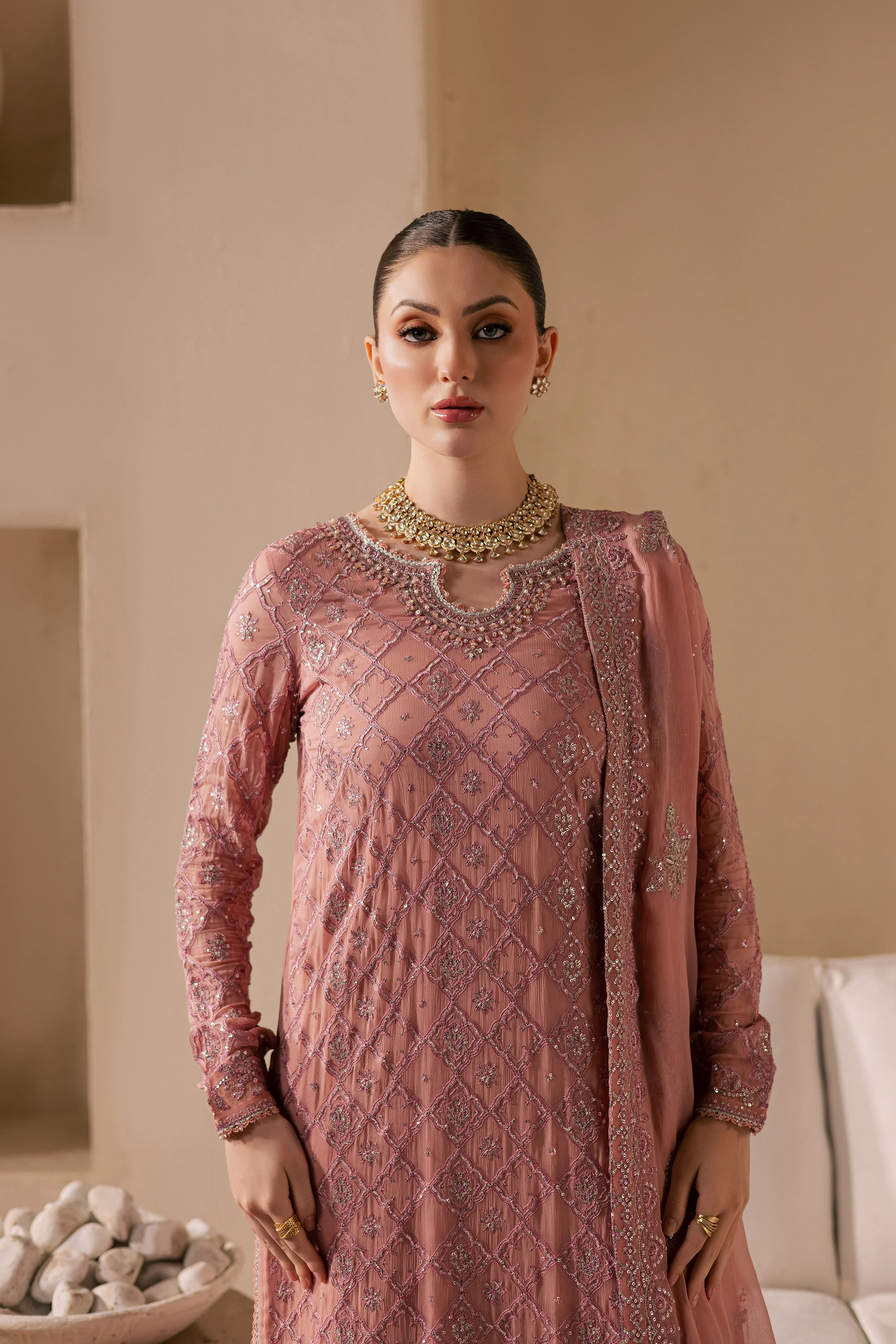 Almas 3Pc - Embroidered Luxe Pret - Image 5