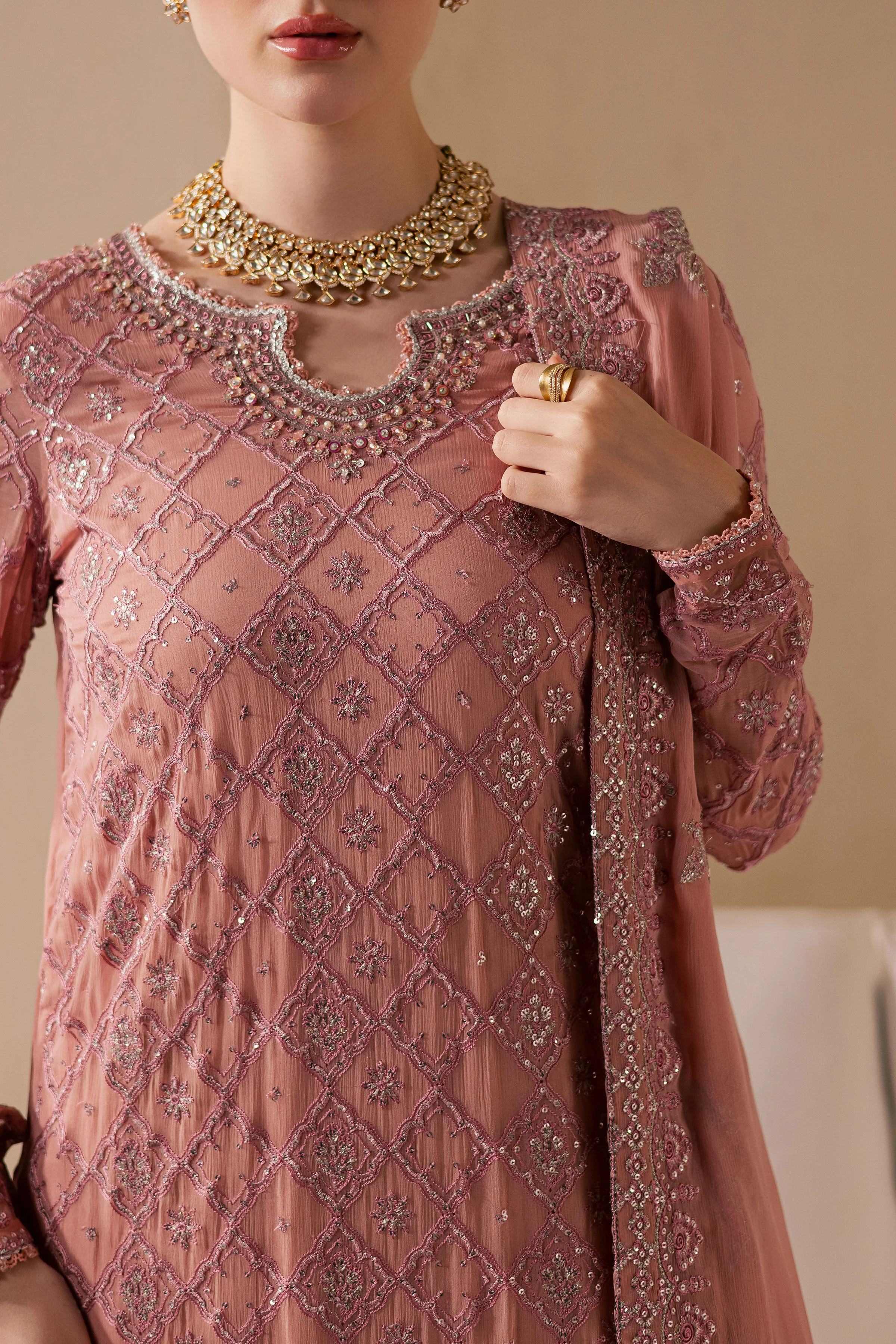 Almas 3Pc - Embroidered Luxe Pret - Image 7