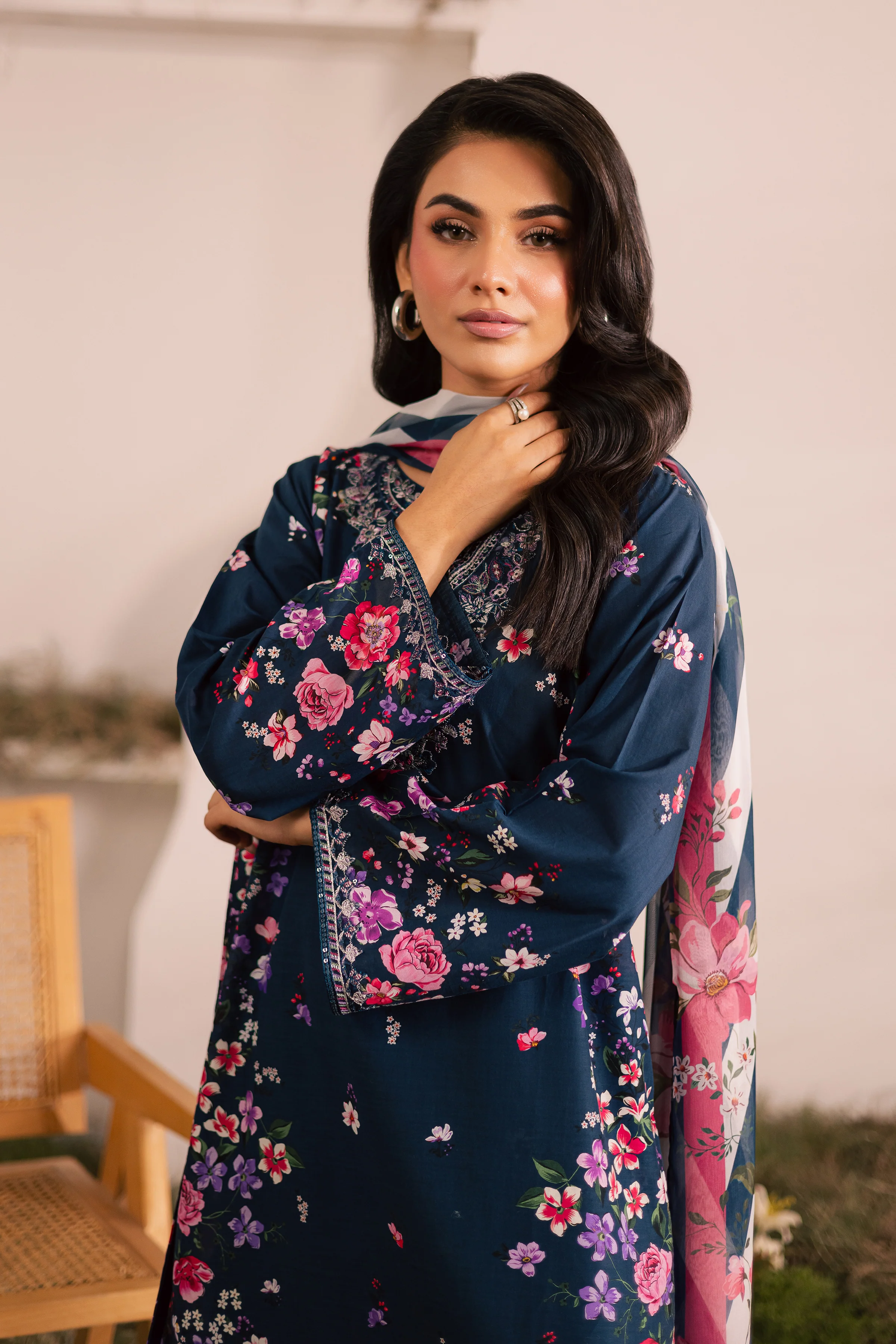 Amber 3Pc - Printed Lawn Dress - Image 3