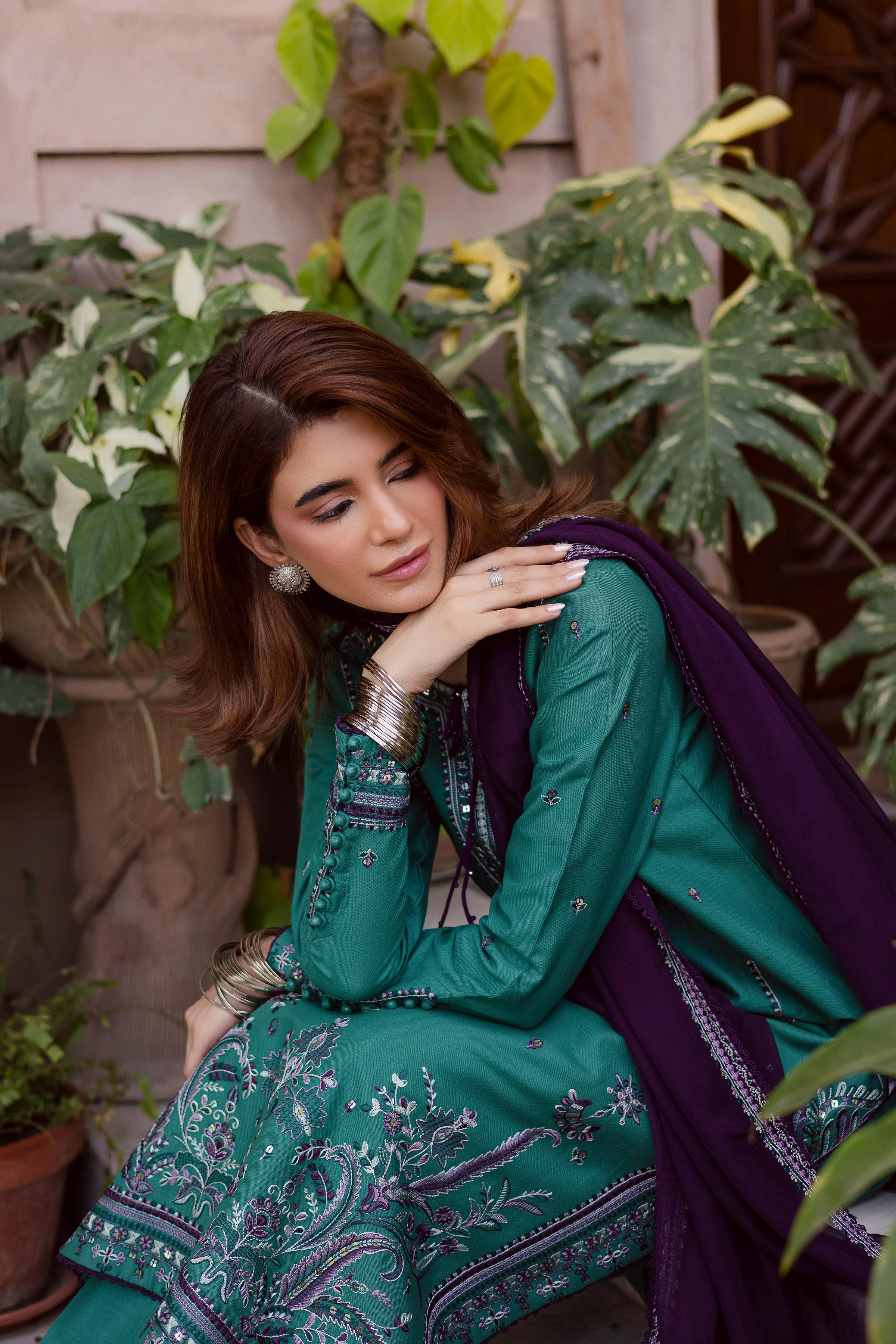 Amberleaf 3Pc - Embroidered Khaddar Dress - Image 6