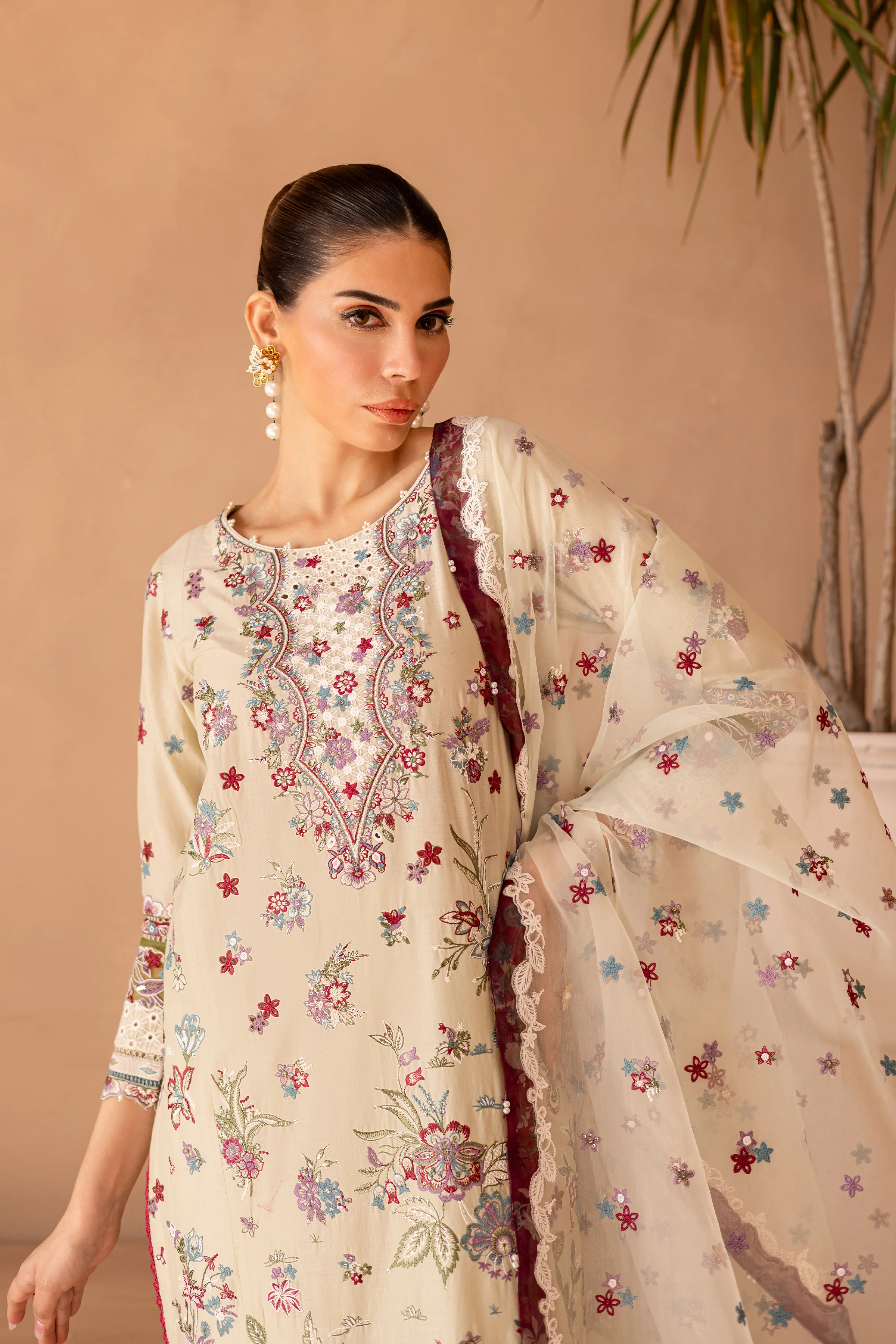Amiraa 3Pc - Embroidered Luxe Pre - Image 3