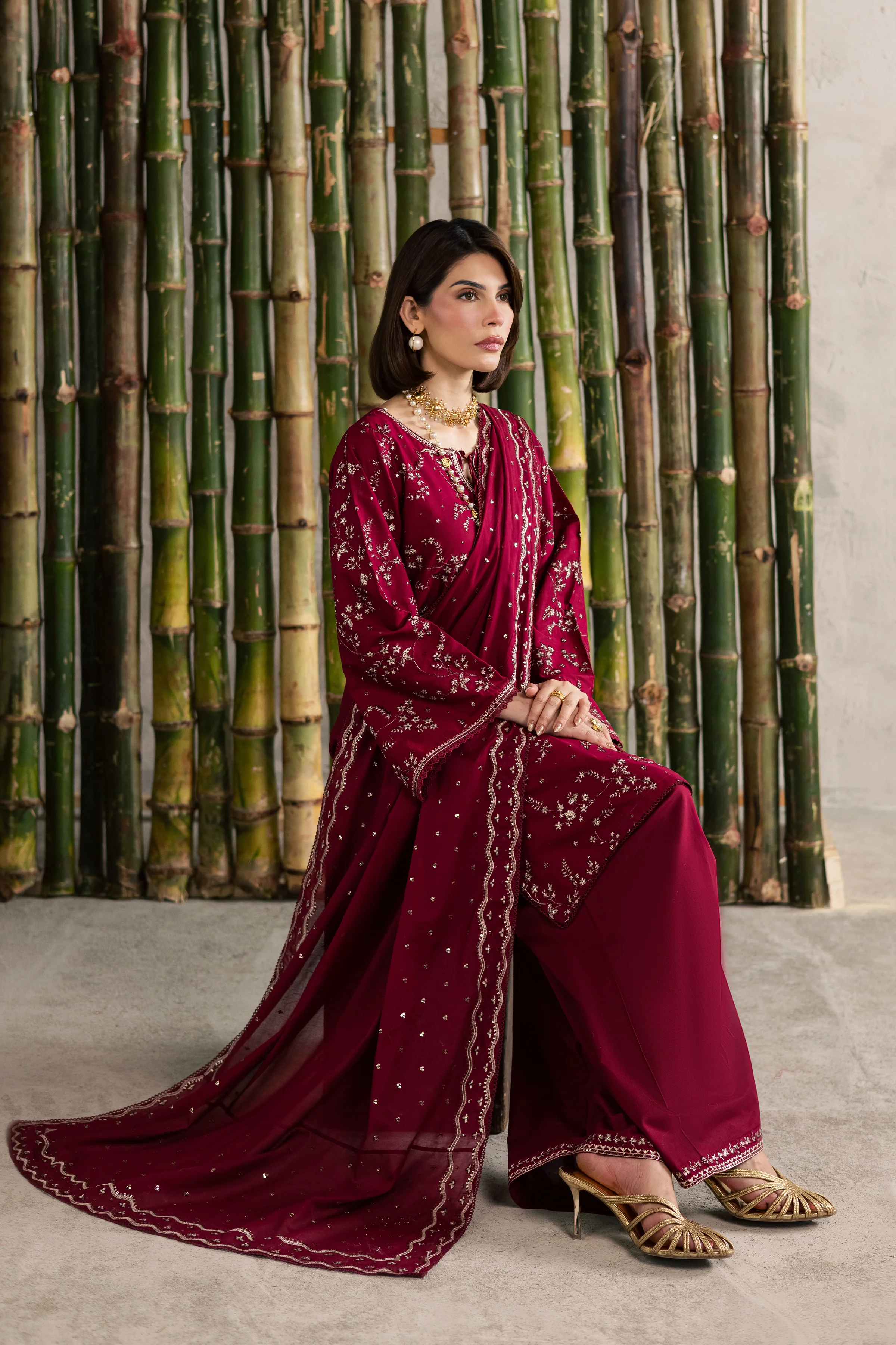 Amman 3Pc - Festive Embroidered Lawn - Image 3