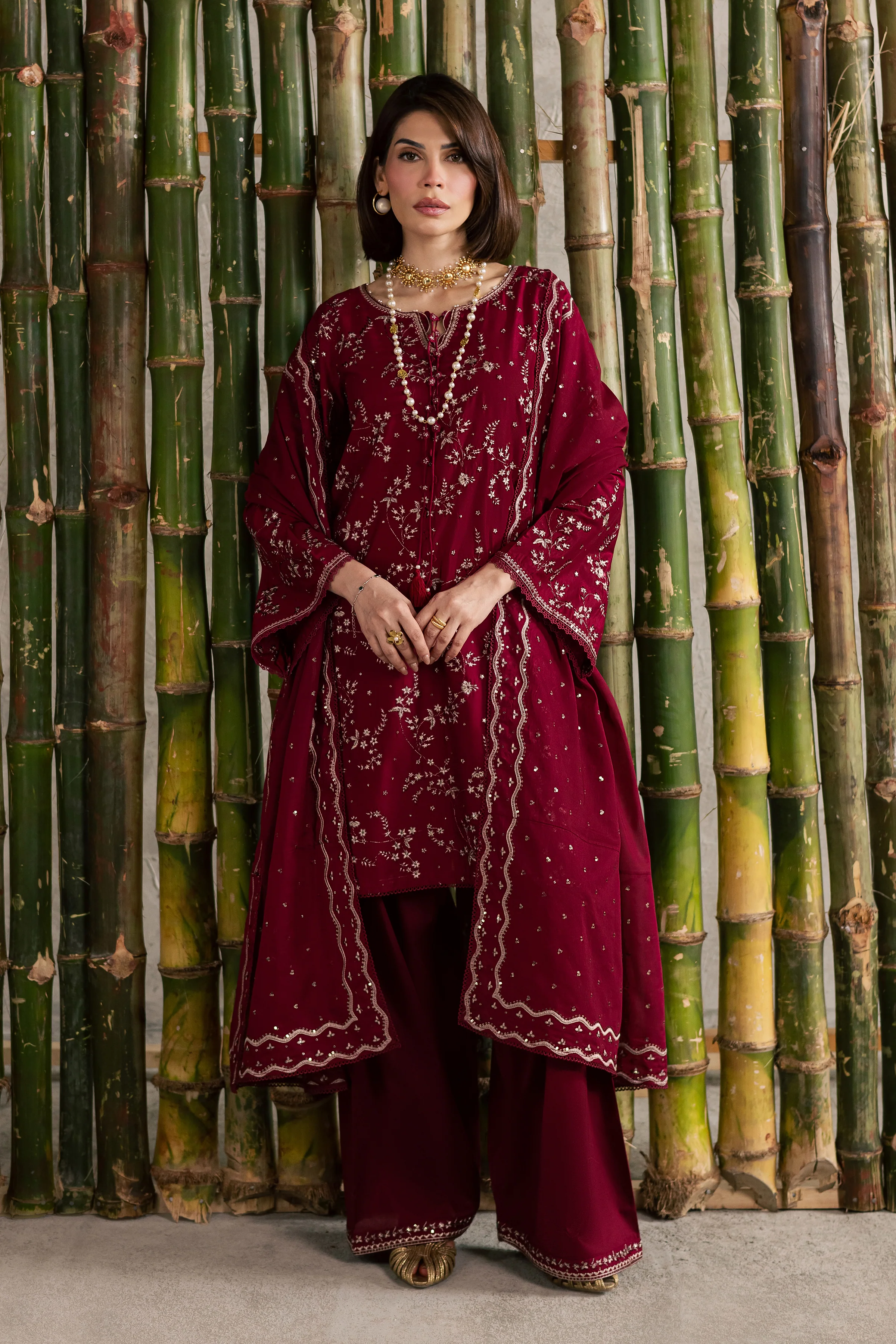 Amman 3Pc - Festive Embroidered Lawn - Image 6