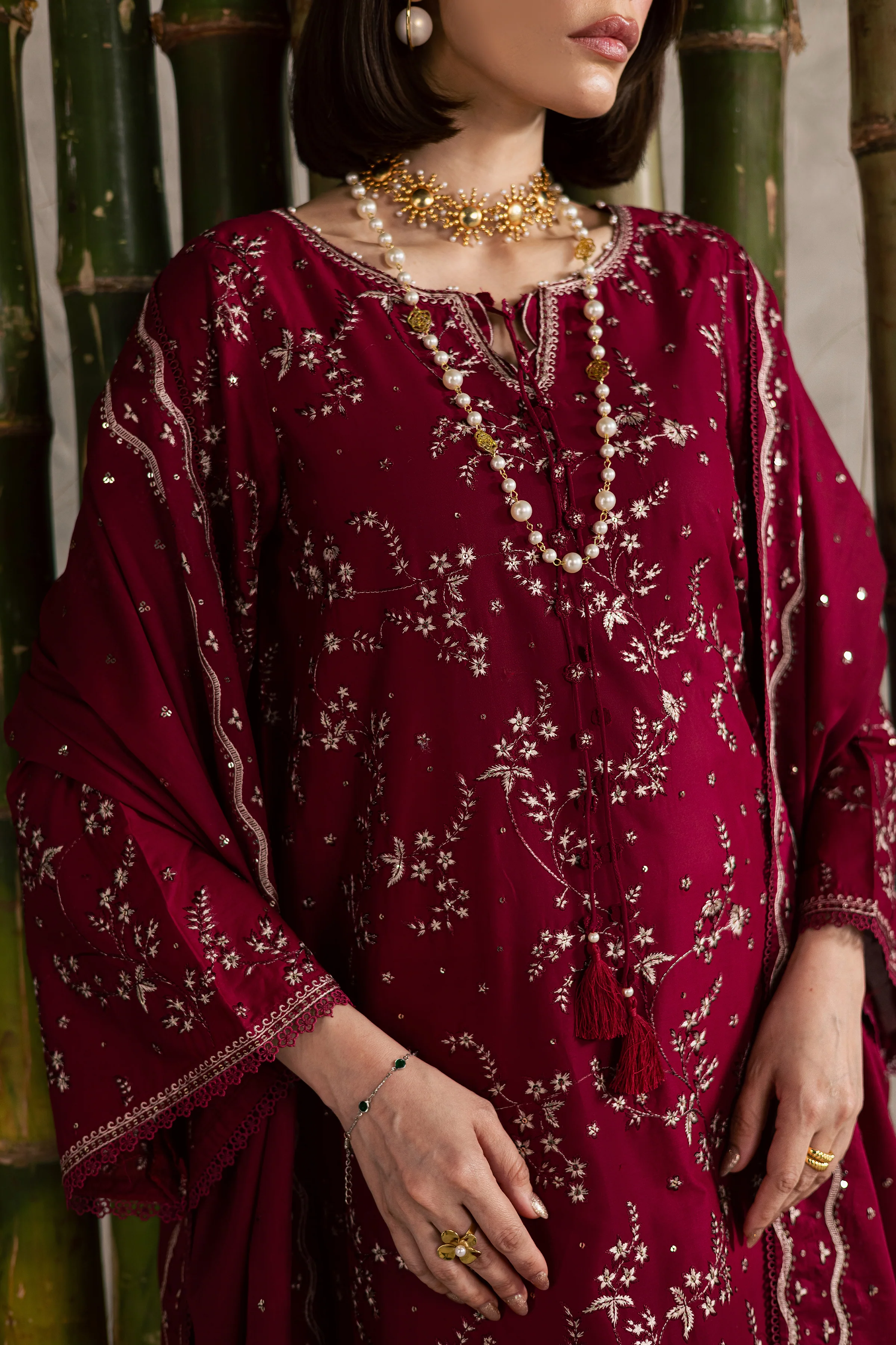 Amman 3Pc - Festive Embroidered Lawn - Image 9