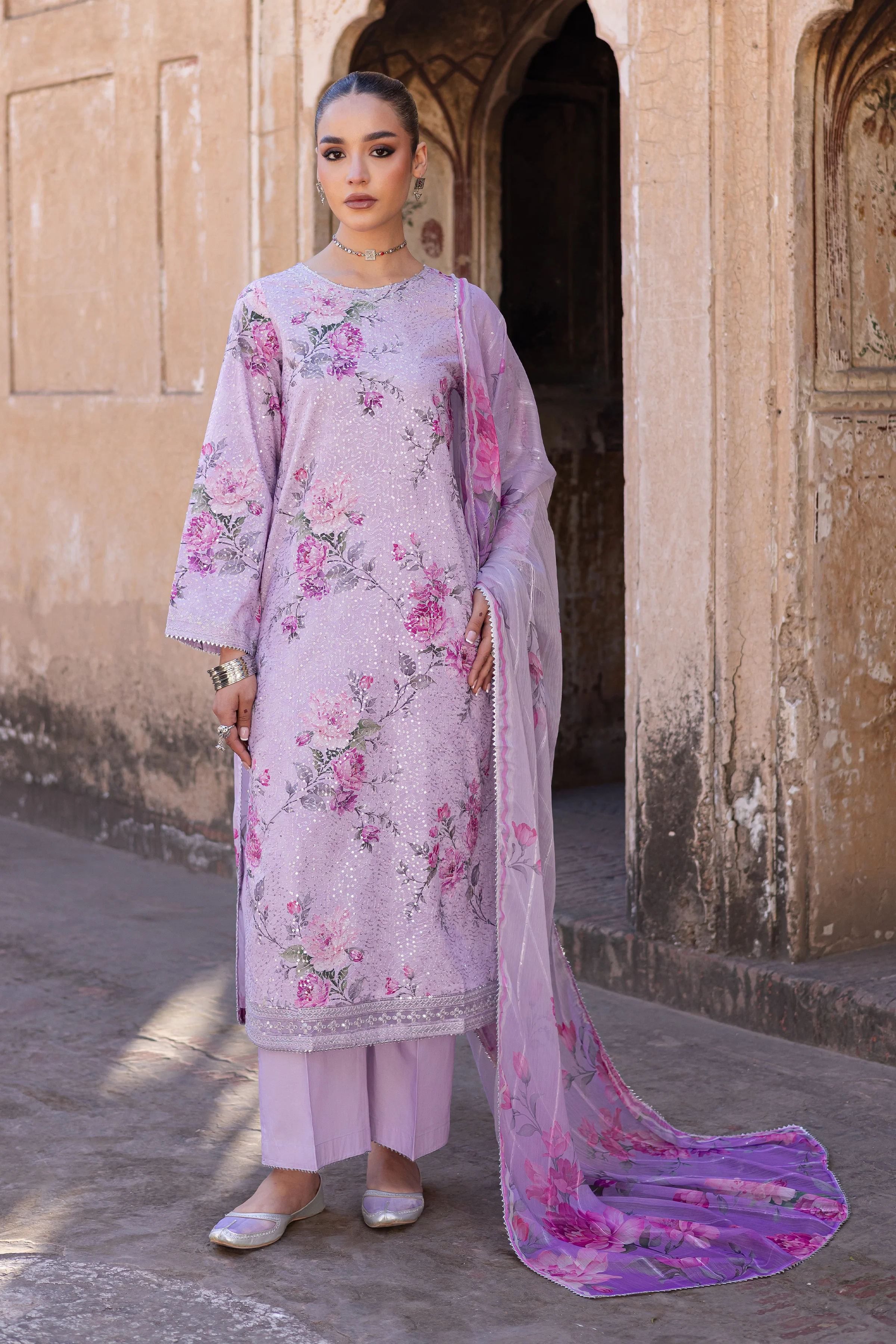Angela 3Pc - Printed Lawn Dress - Image 6