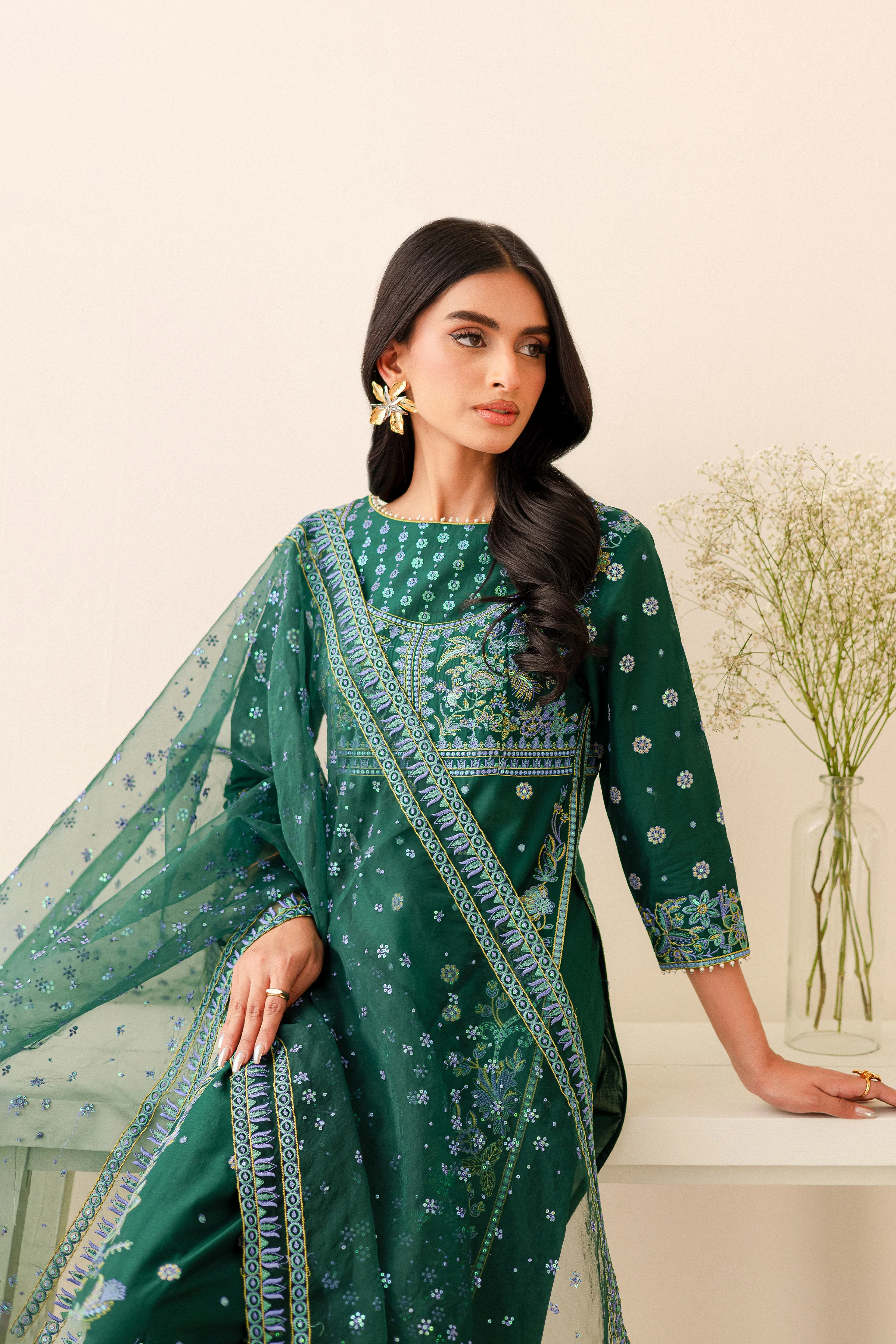 Ankisha 3Pc - Embroidered Lawn Dress - Image 3