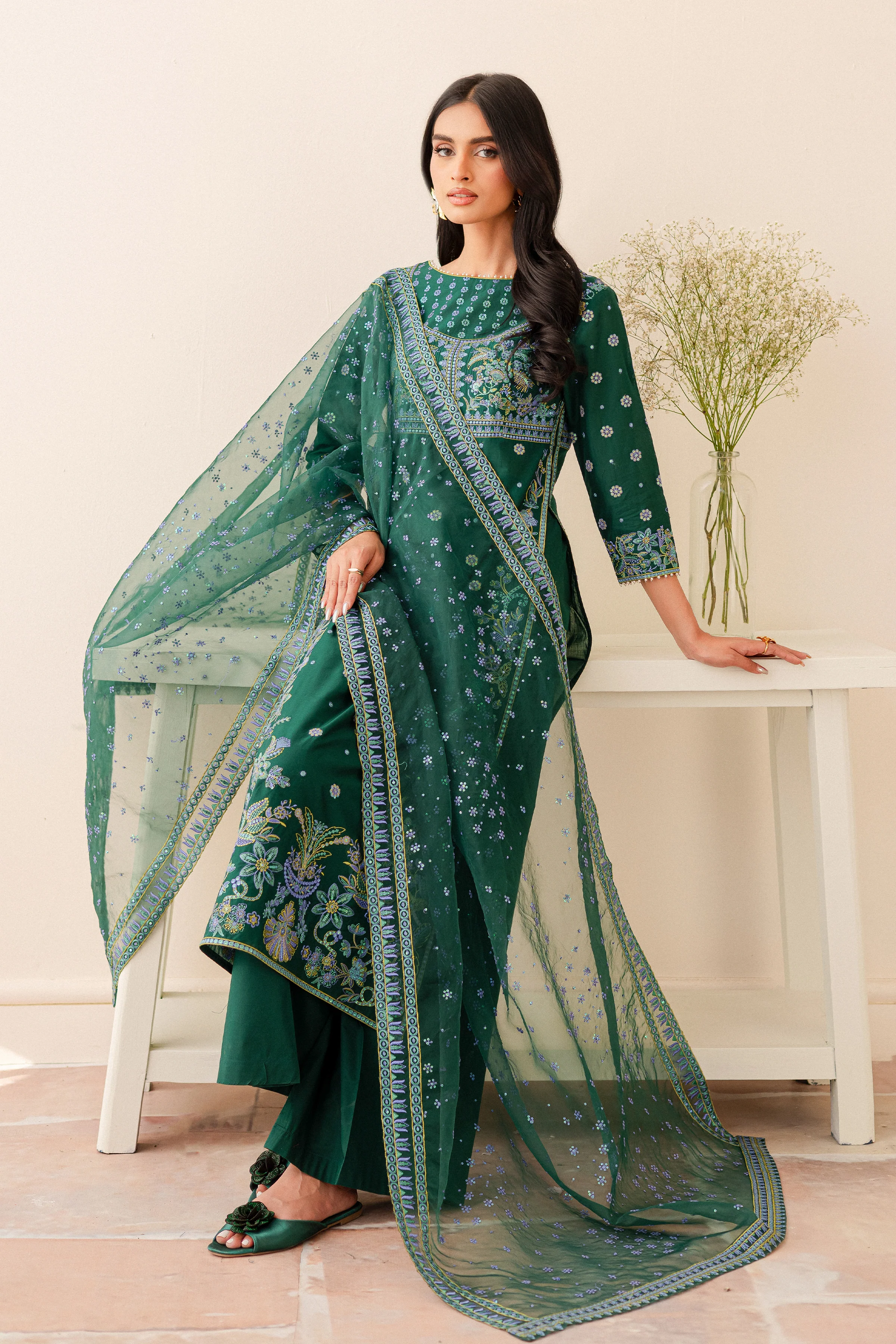 Ankisha 3Pc - Embroidered Lawn Dress - Image 4