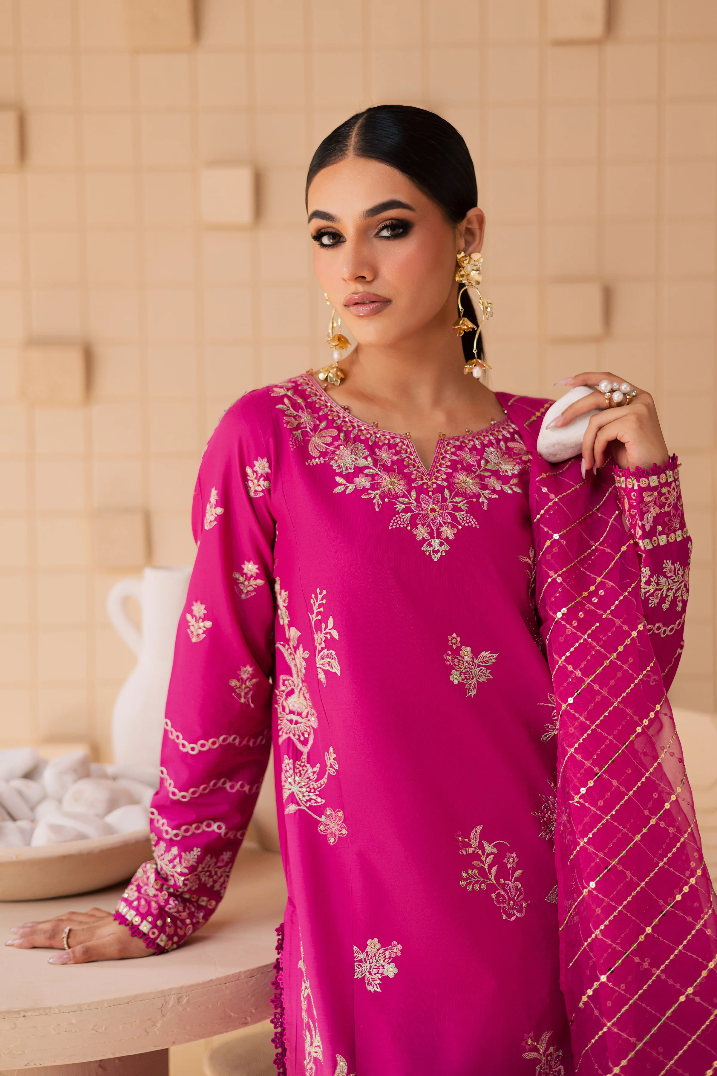 Anya 3Pc - Embroidered Lawn Dress - Image 3