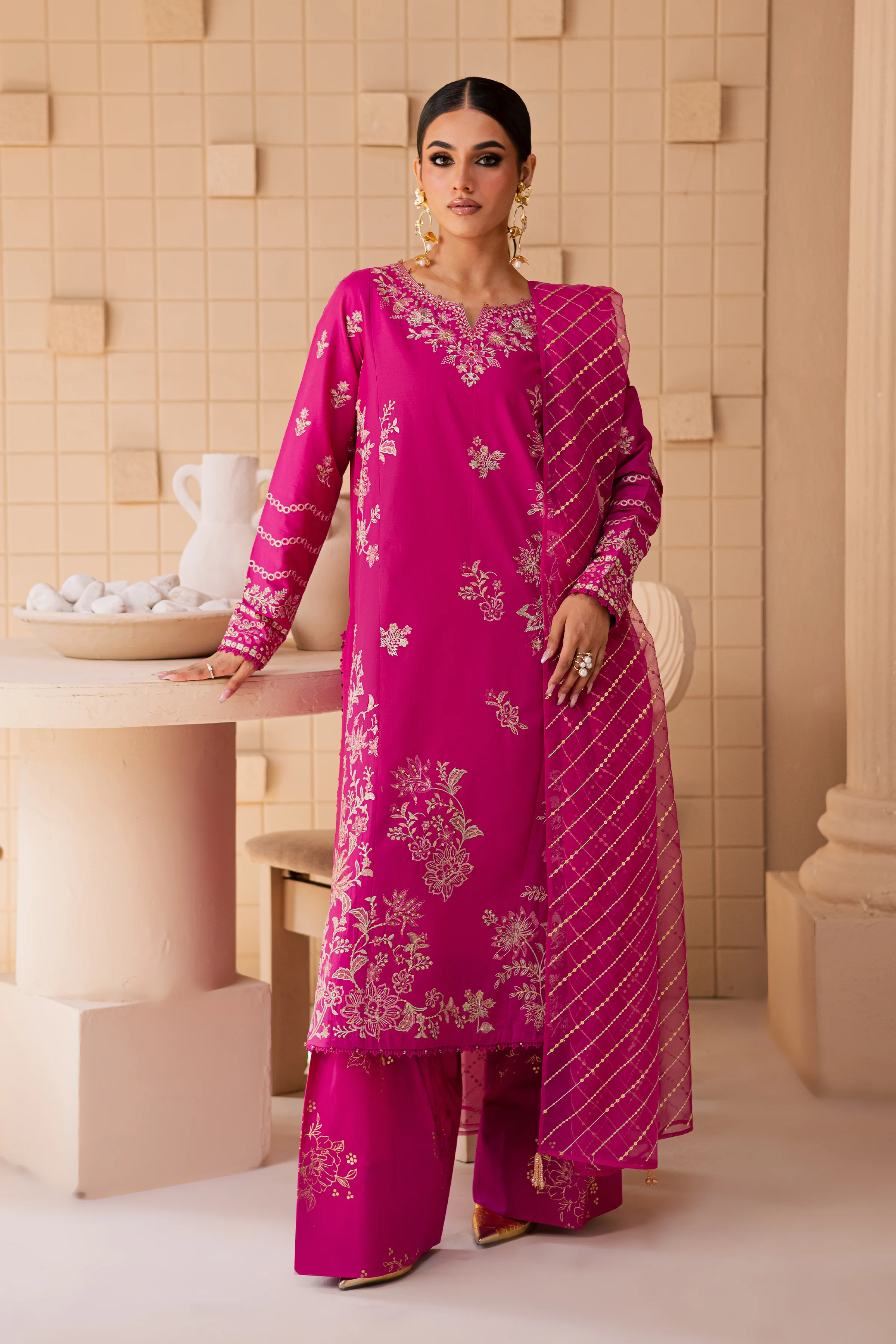 Anya 3Pc - Embroidered Lawn Dress - Image 4