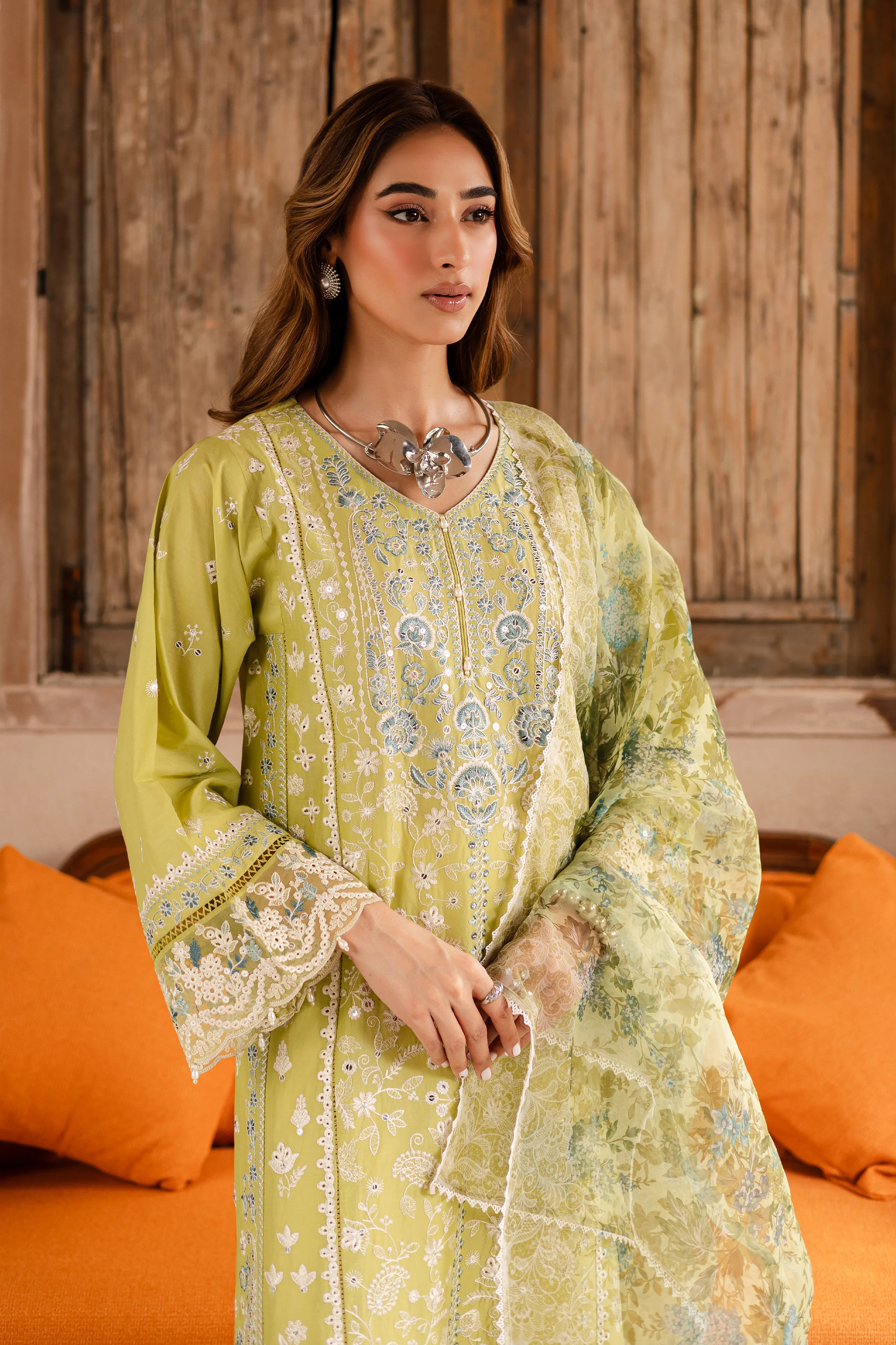 Apple August 3Pc - Embroidered Lawn Dress - Image 3