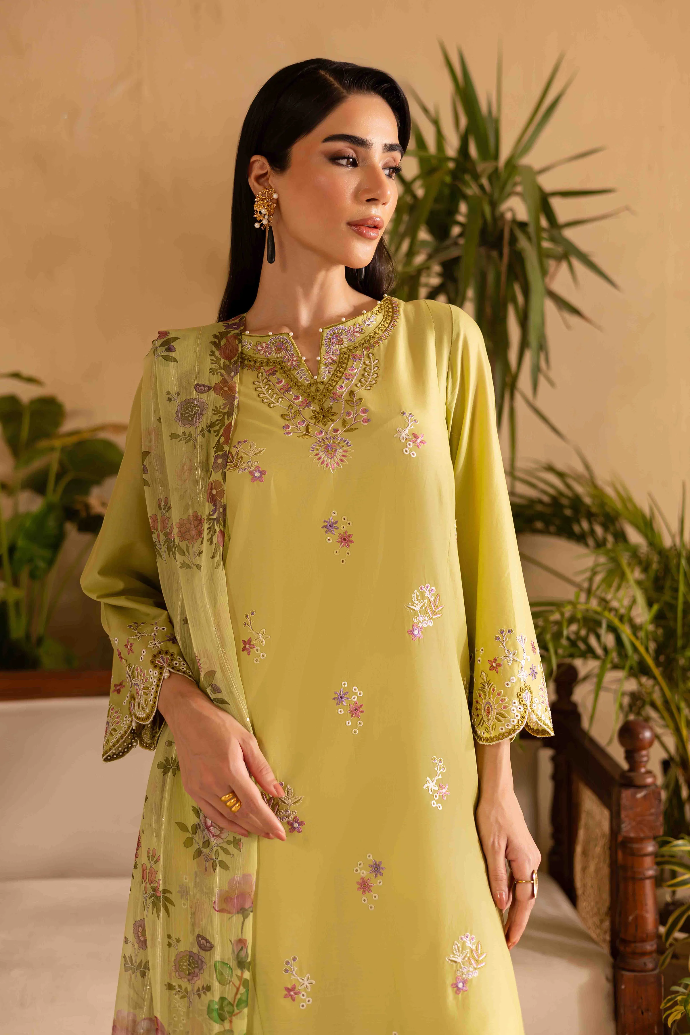 Apple Pie 3Pc - Embroidered Solid Dress - Image 2