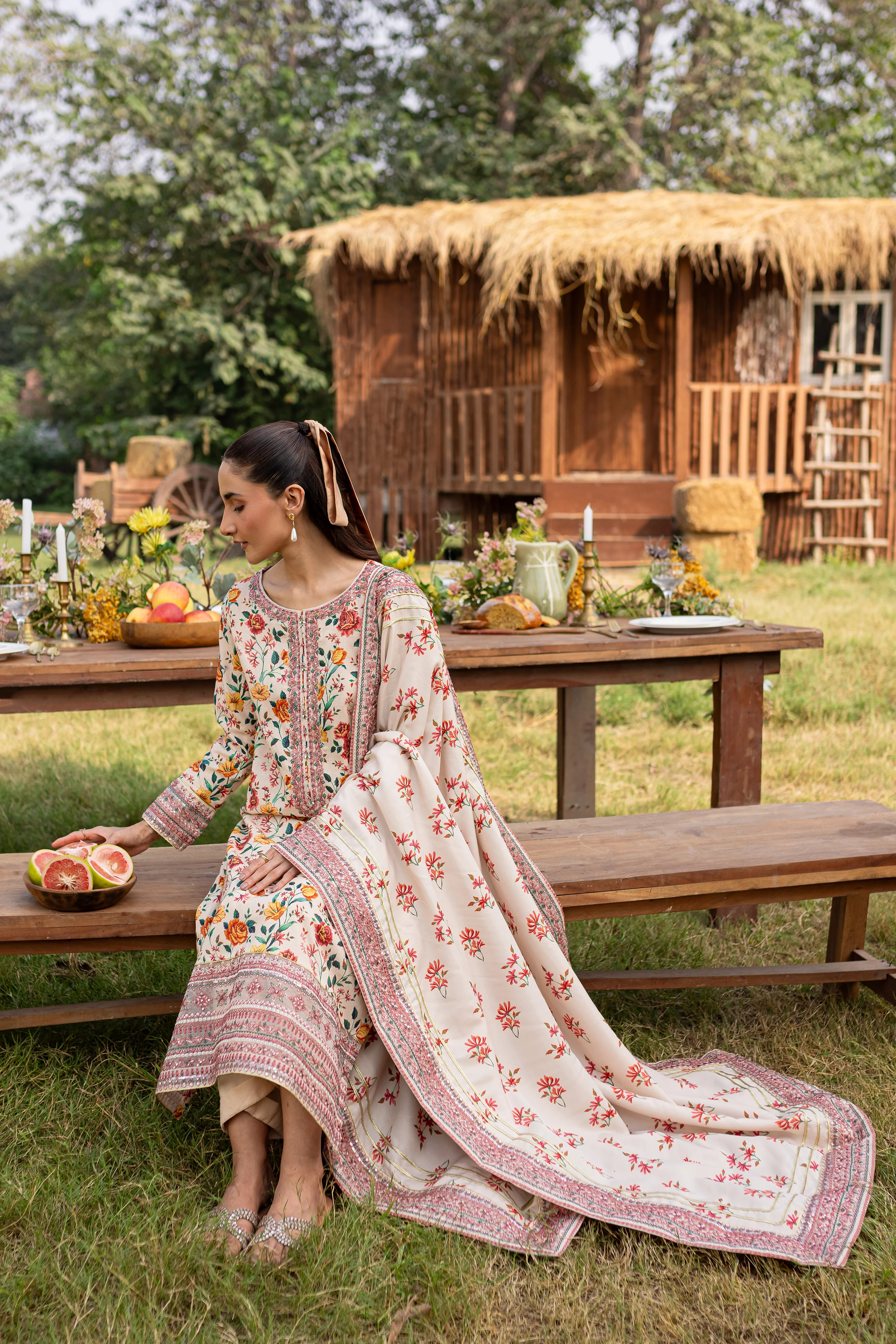 Russel 3Pc - Printed Khaddar Dress - Image 4