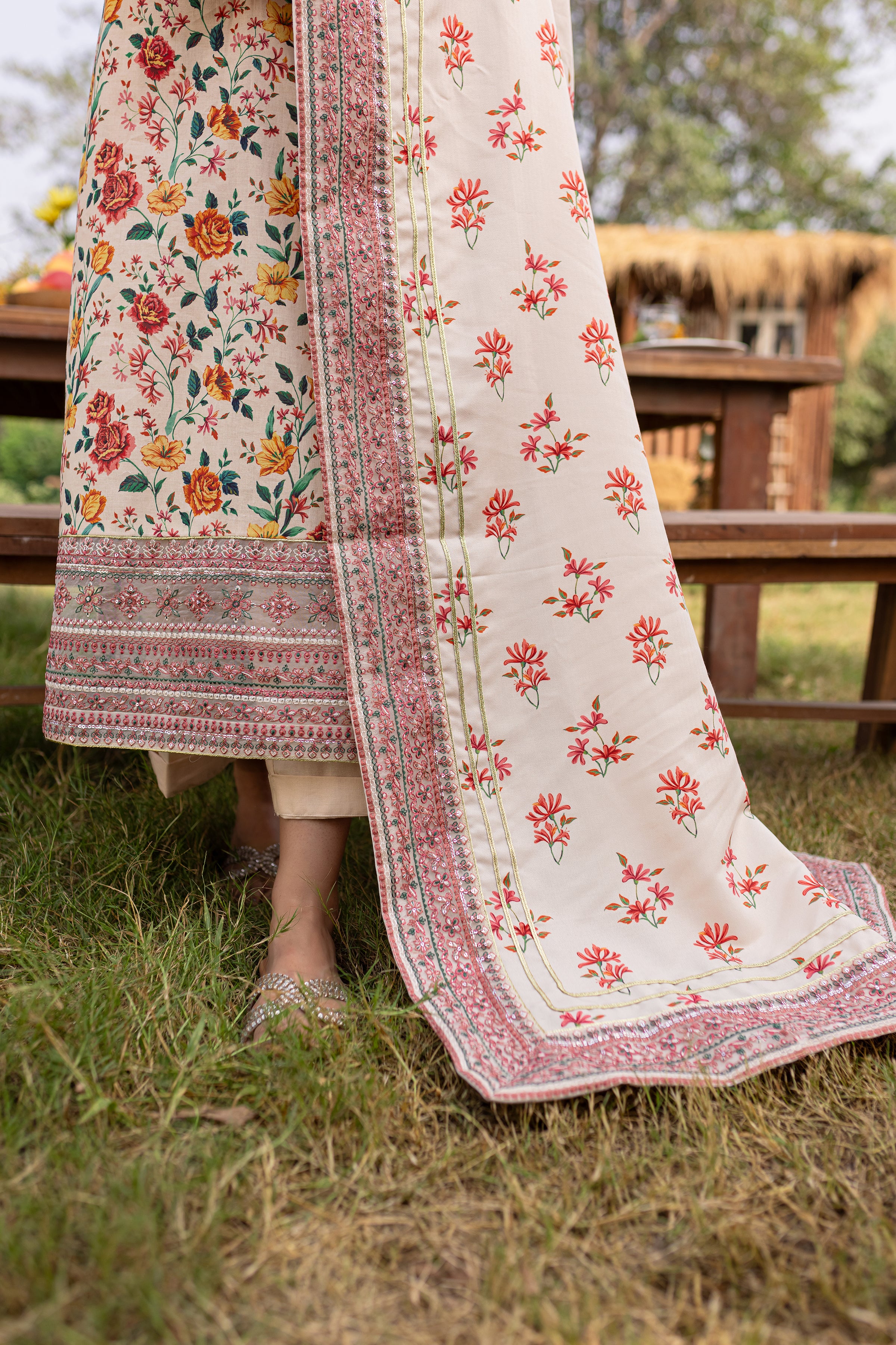 Russel 3Pc - Printed Khaddar Dress - Image 7