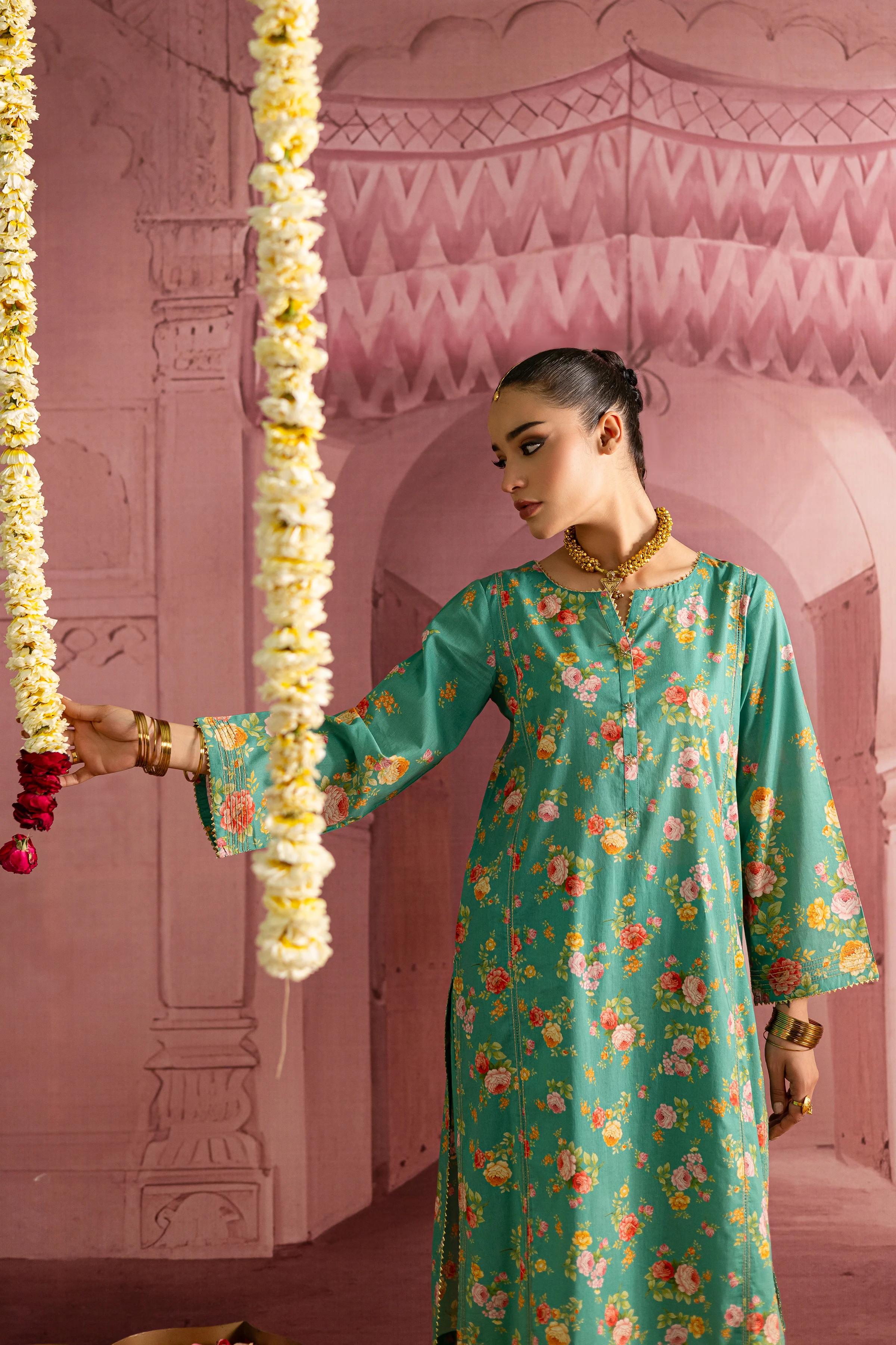 Aquamarine 2Pc - Printed Lawn Dress - Image 3