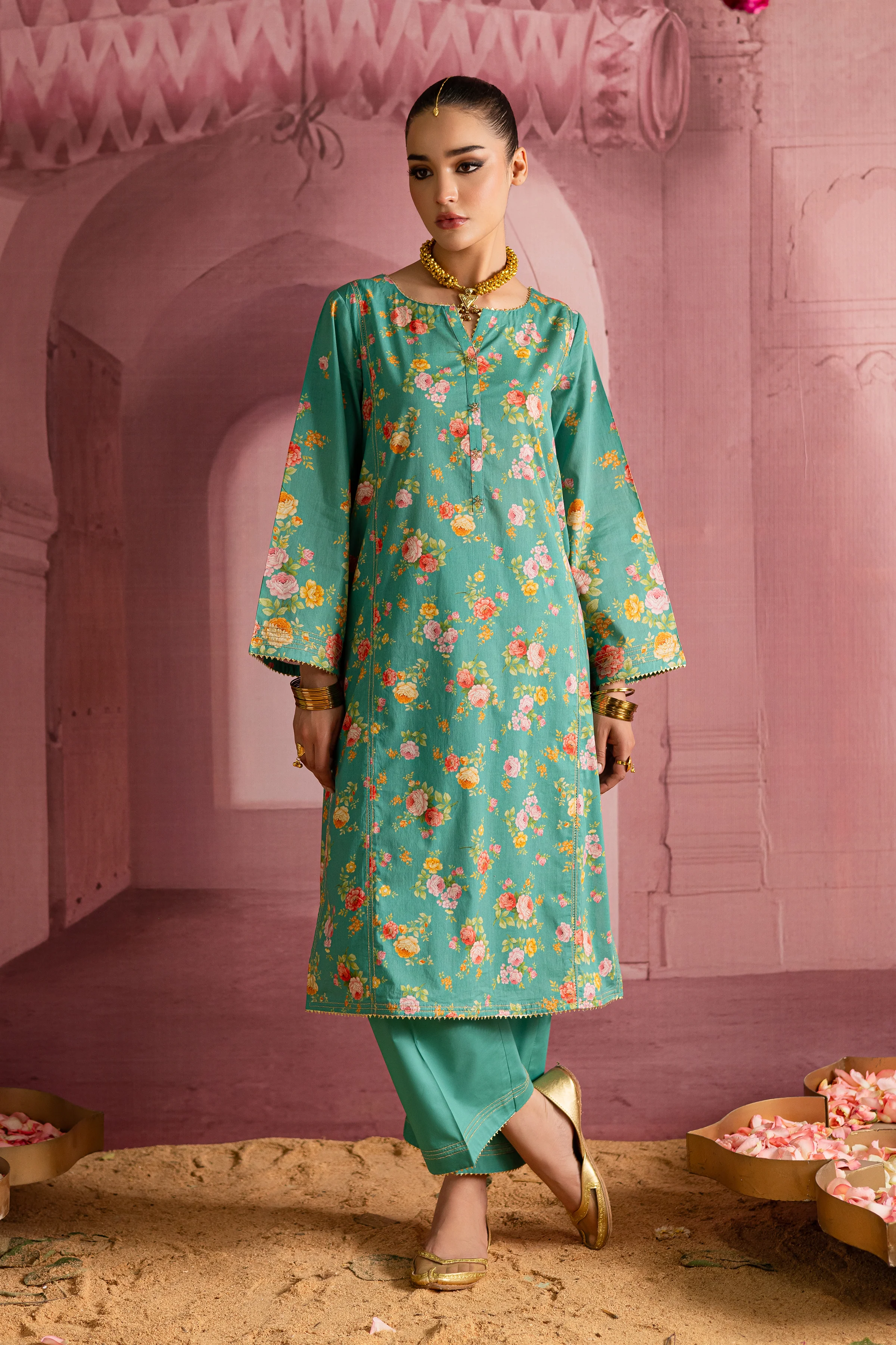 Aquamarine 2Pc - Printed Lawn Dress - Image 5