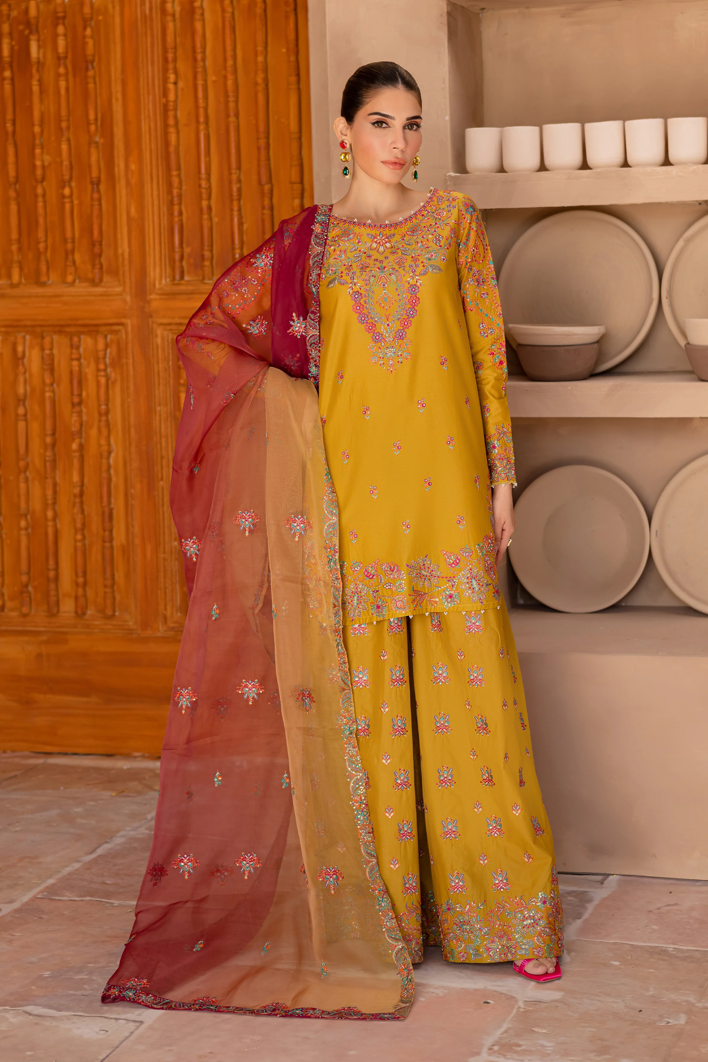 Arwen 3Pc - Embroidered Luxe Pret - Image 5
