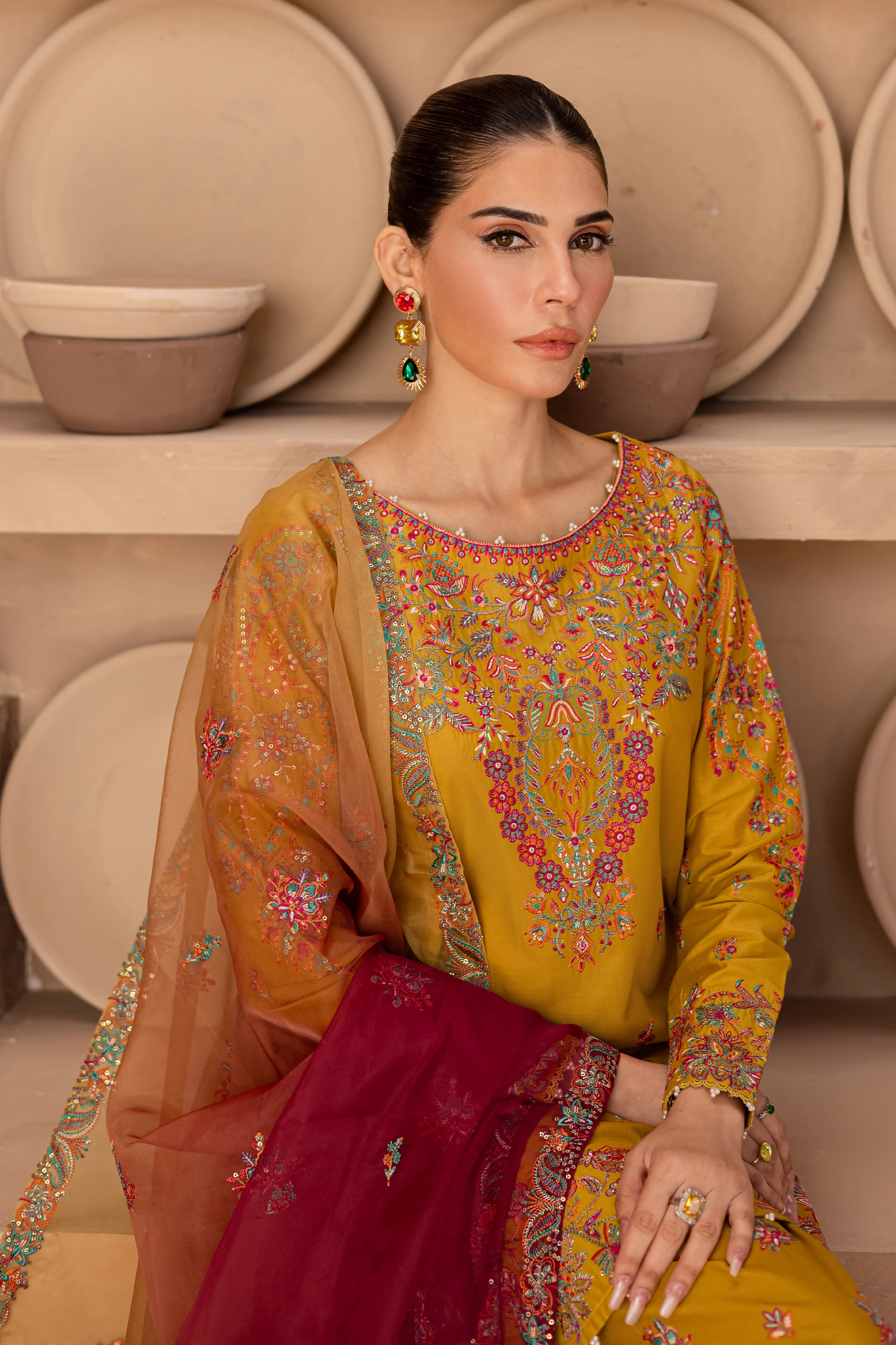 Arwen 3Pc - Embroidered Luxe Pret - Image 6