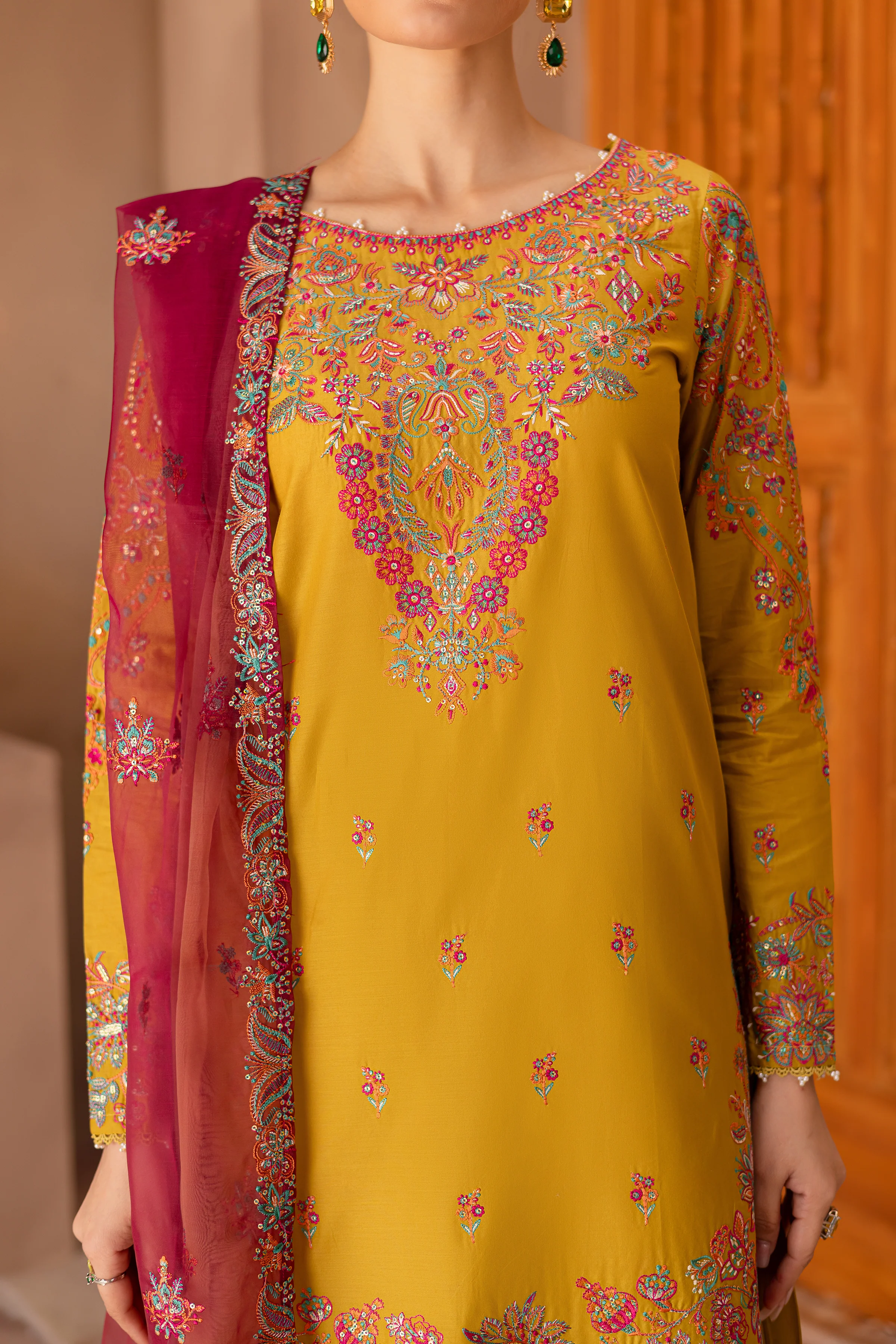Arwen 3Pc - Embroidered Luxe Pret - Image 8