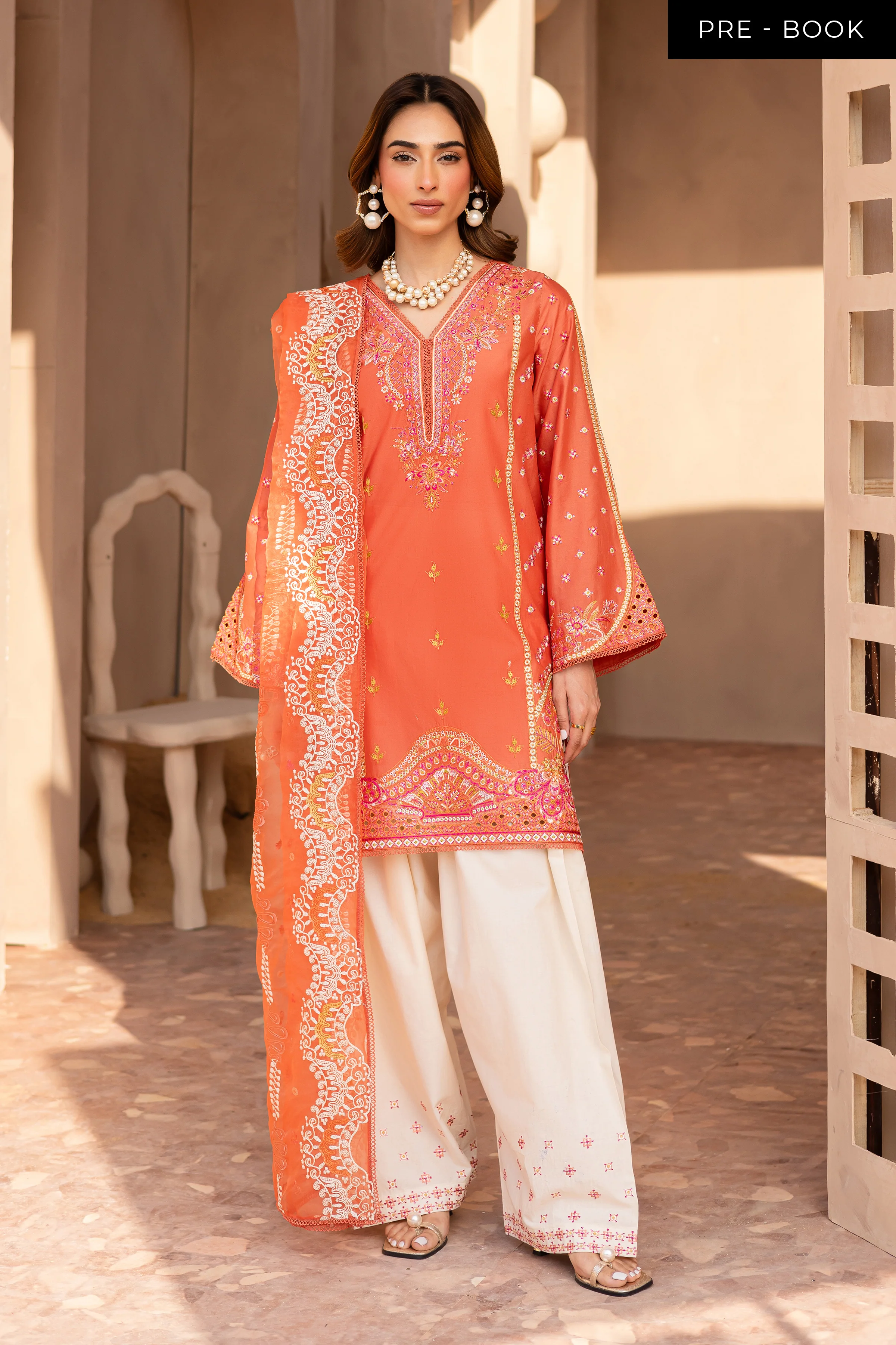 Ashnah 3Pc - Embroidered Luxe Pret - Image 5
