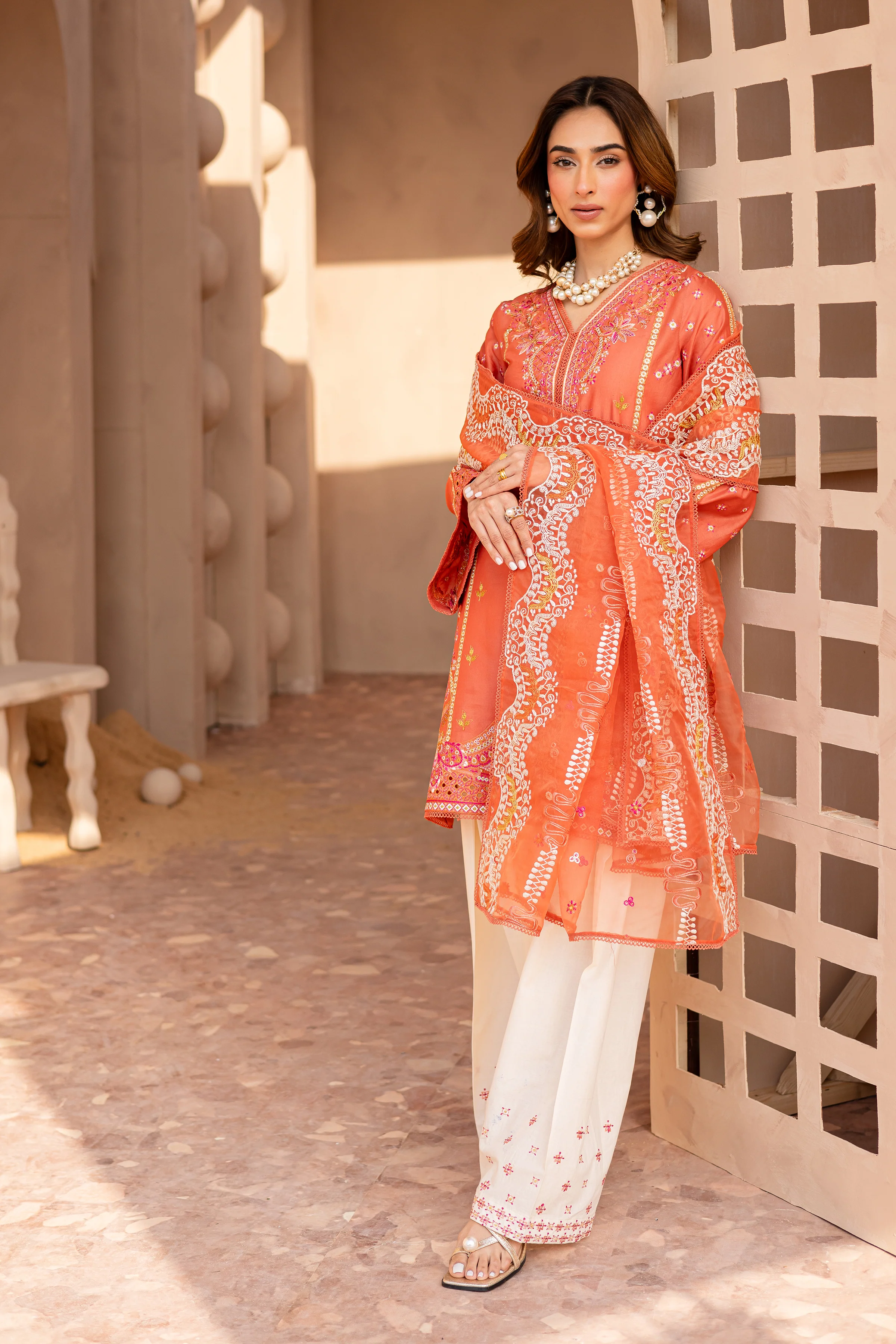 Ashnah 3Pc - Embroidered Luxe Pret - Image 9