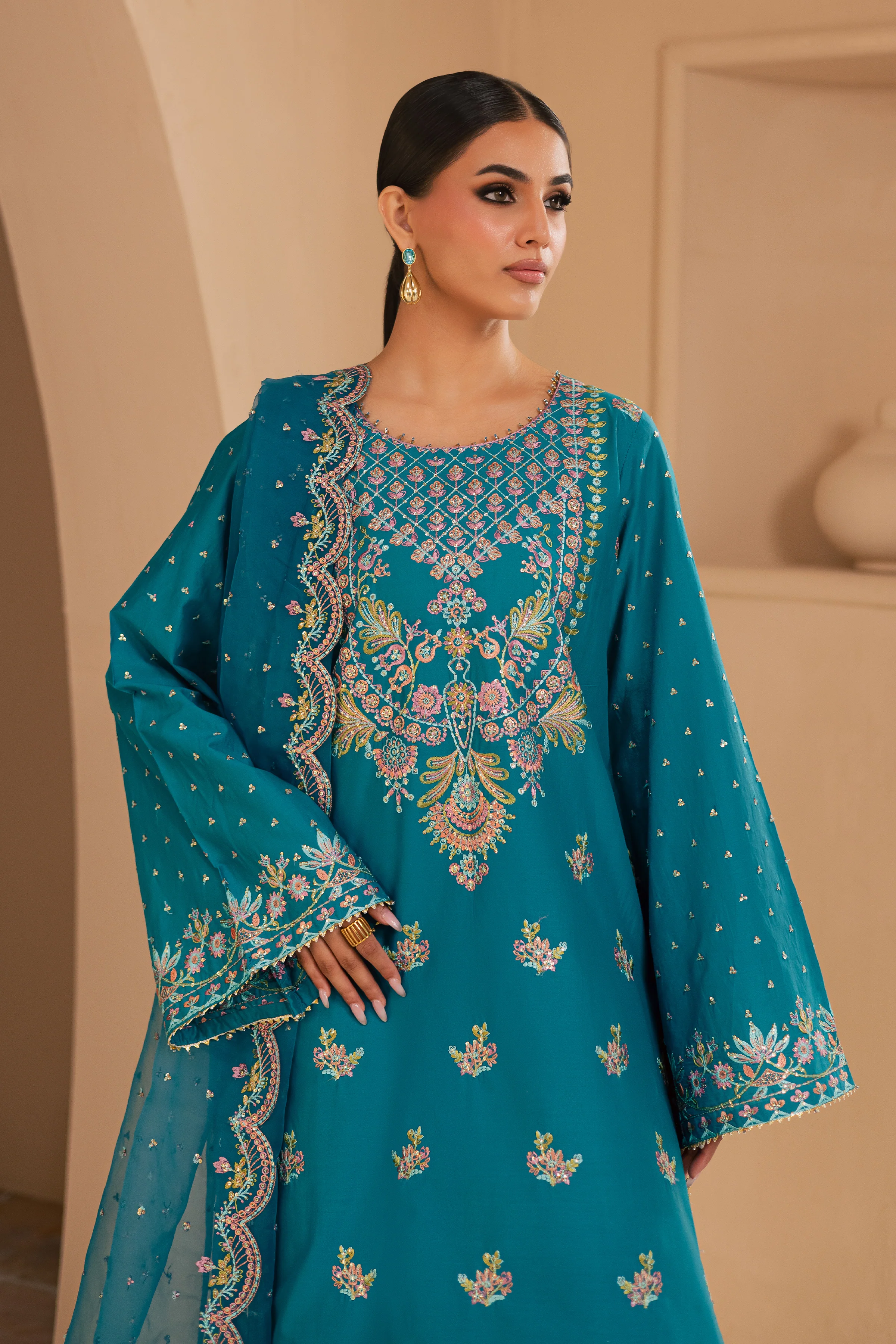 Asmarah 3Pc - Embroidered Lawn Dress - Image 2