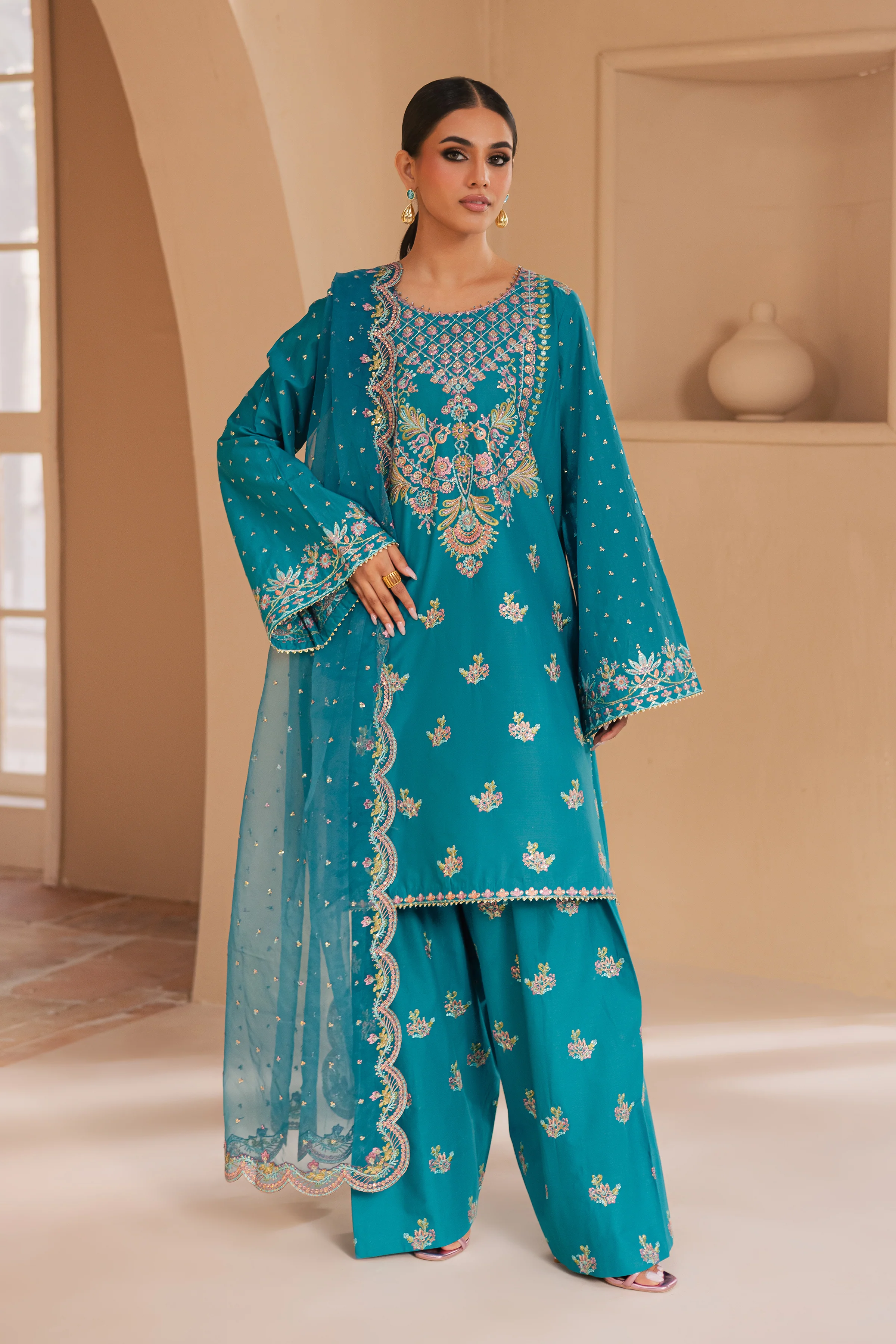Asmarah 3Pc - Embroidered Lawn Dress - Image 4