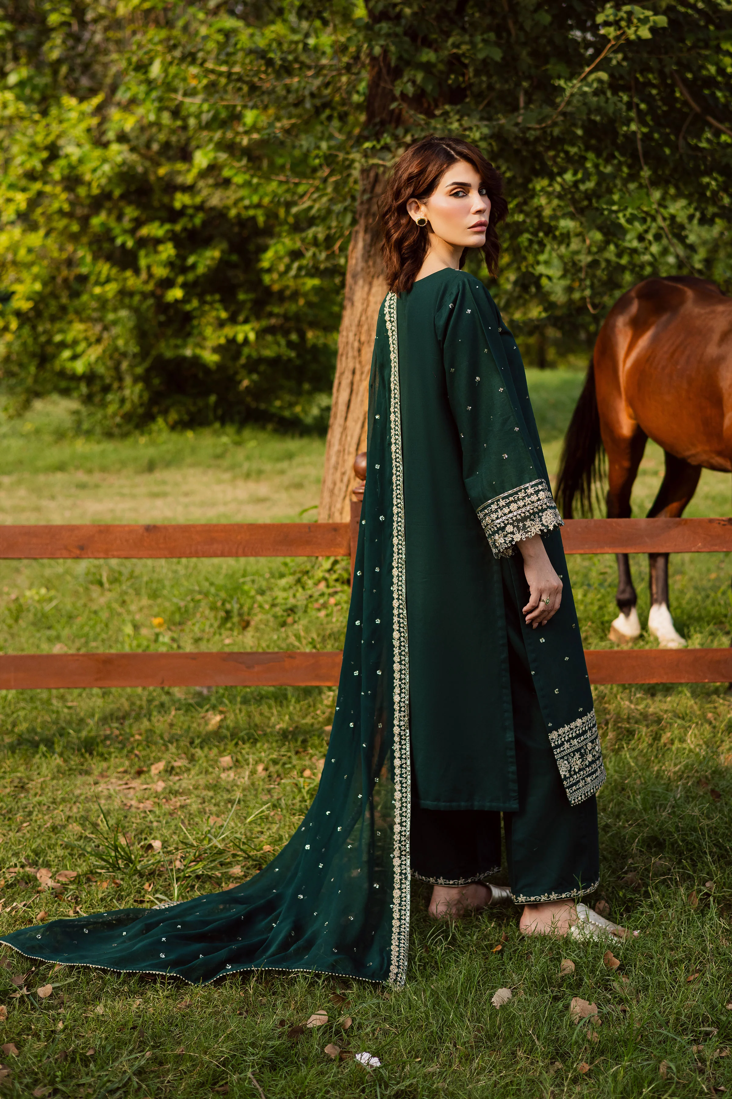 Asmira 3Pc - Embroidered Khaddar Dress - Image 4