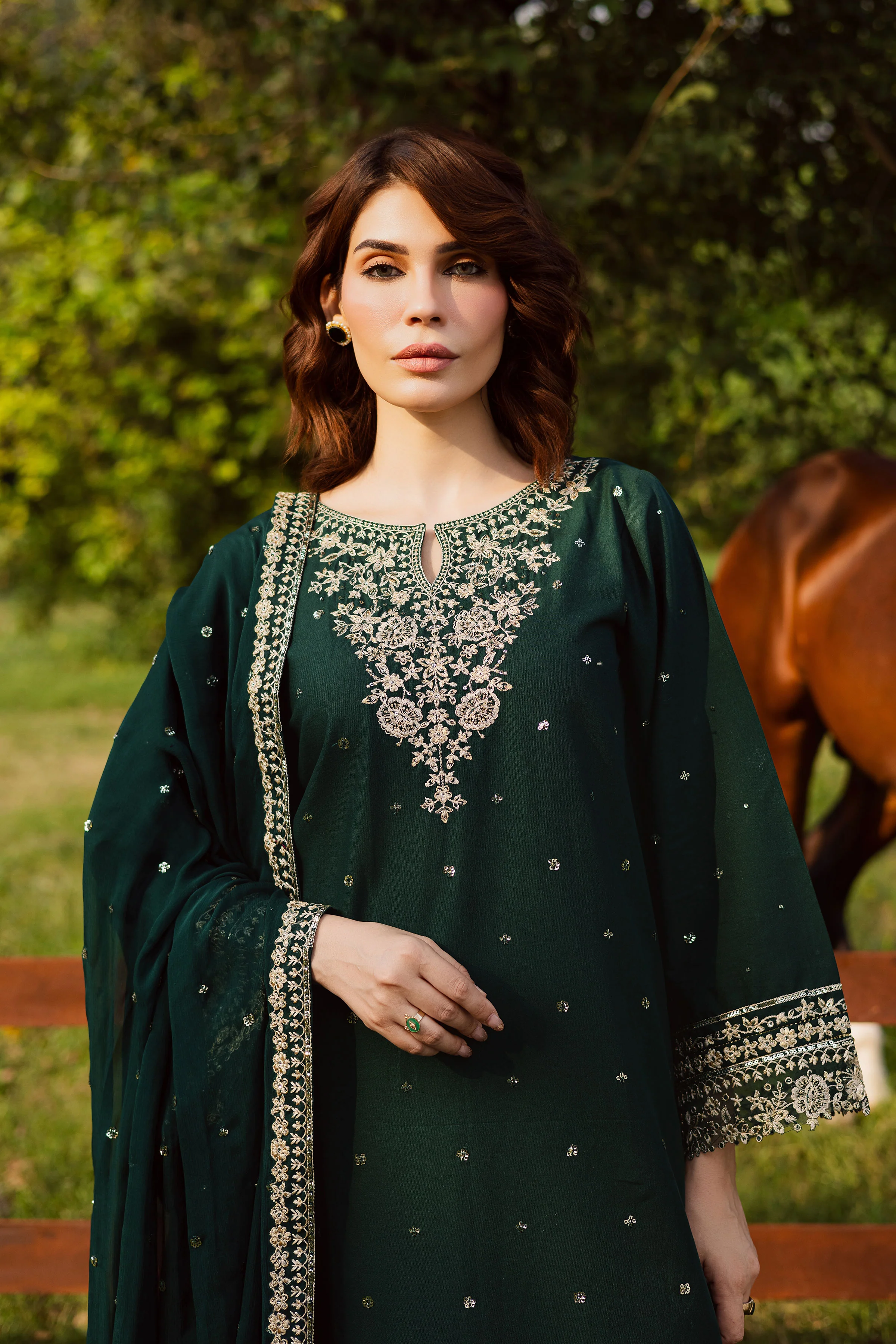 Asmira 3Pc - Embroidered Khaddar Dress - Image 6