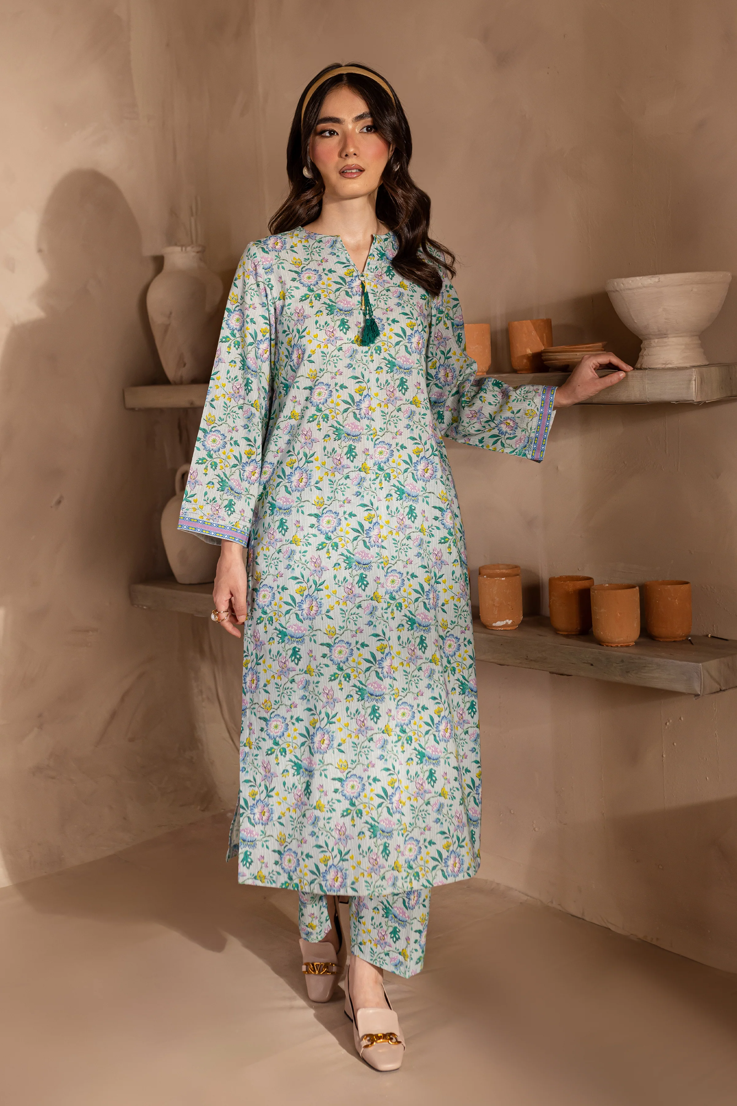Asna 2Pc - Printed Khaddar Dress - Image 4