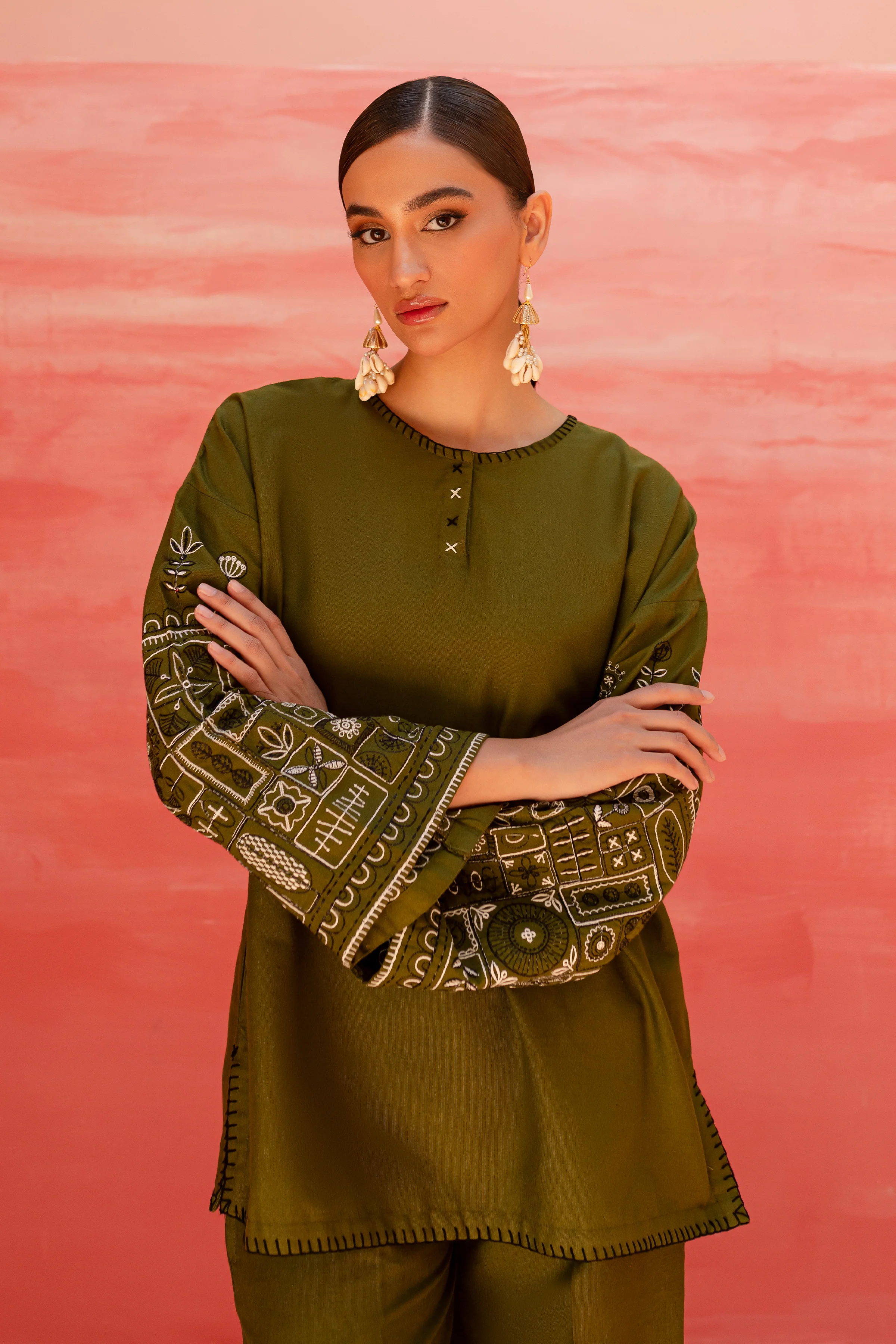 Atwood 2Pc - Embroidered Karandi Dress - Image 2