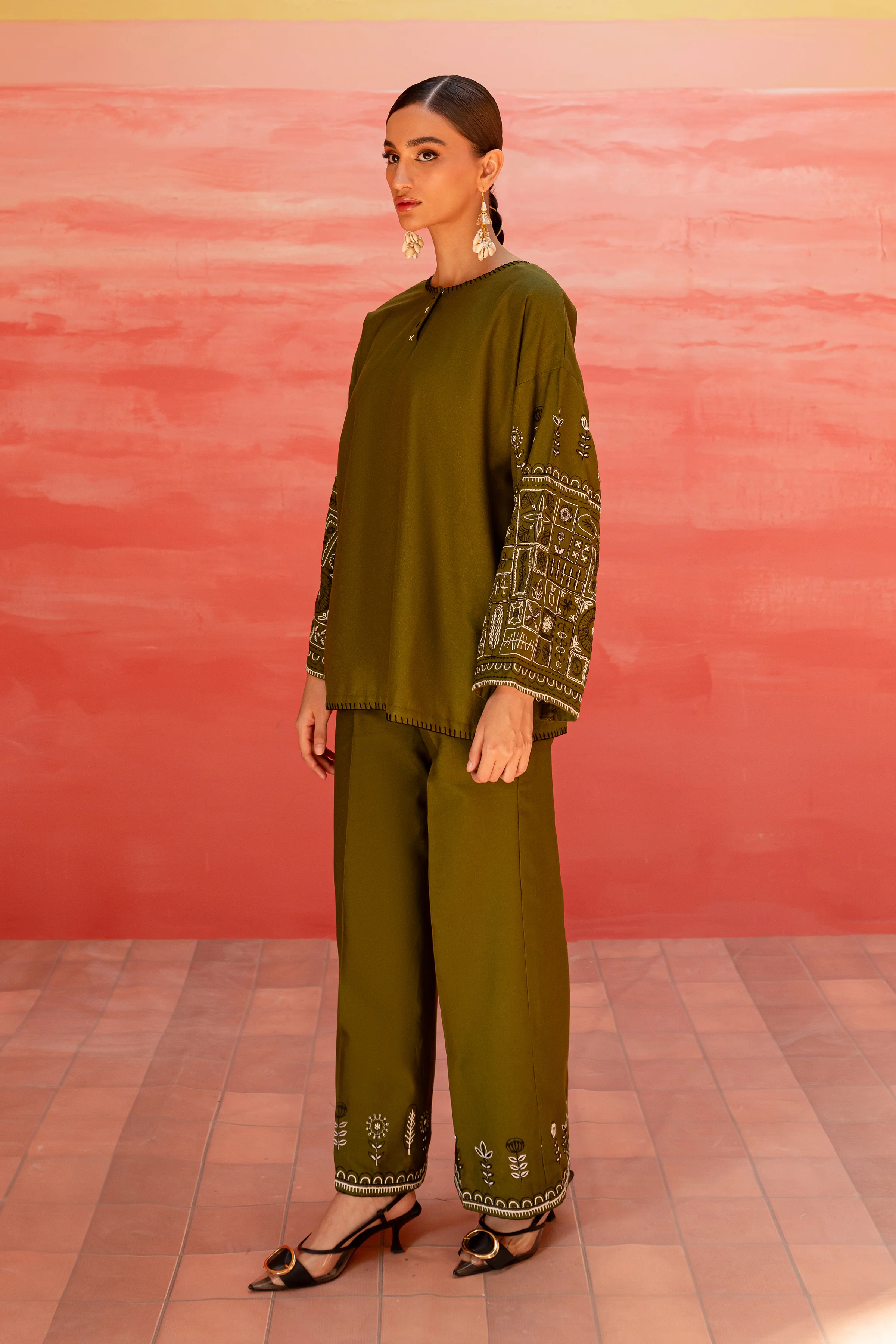 Atwood 2Pc - Embroidered Karandi Dress - Image 5