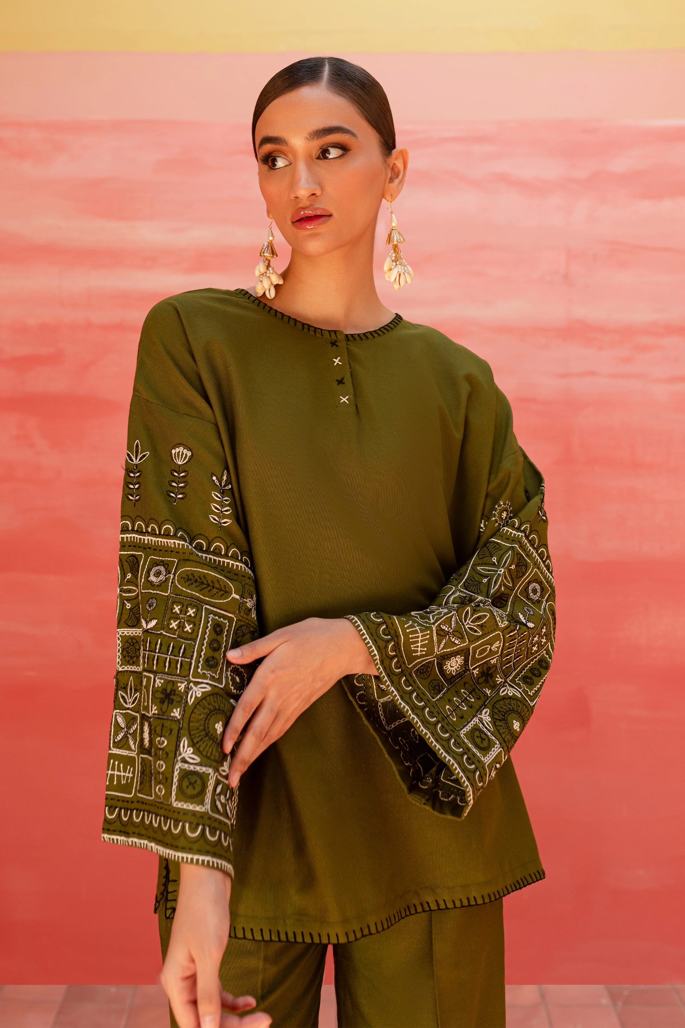 Atwood 2Pc - Embroidered Karandi Dress - Image 9