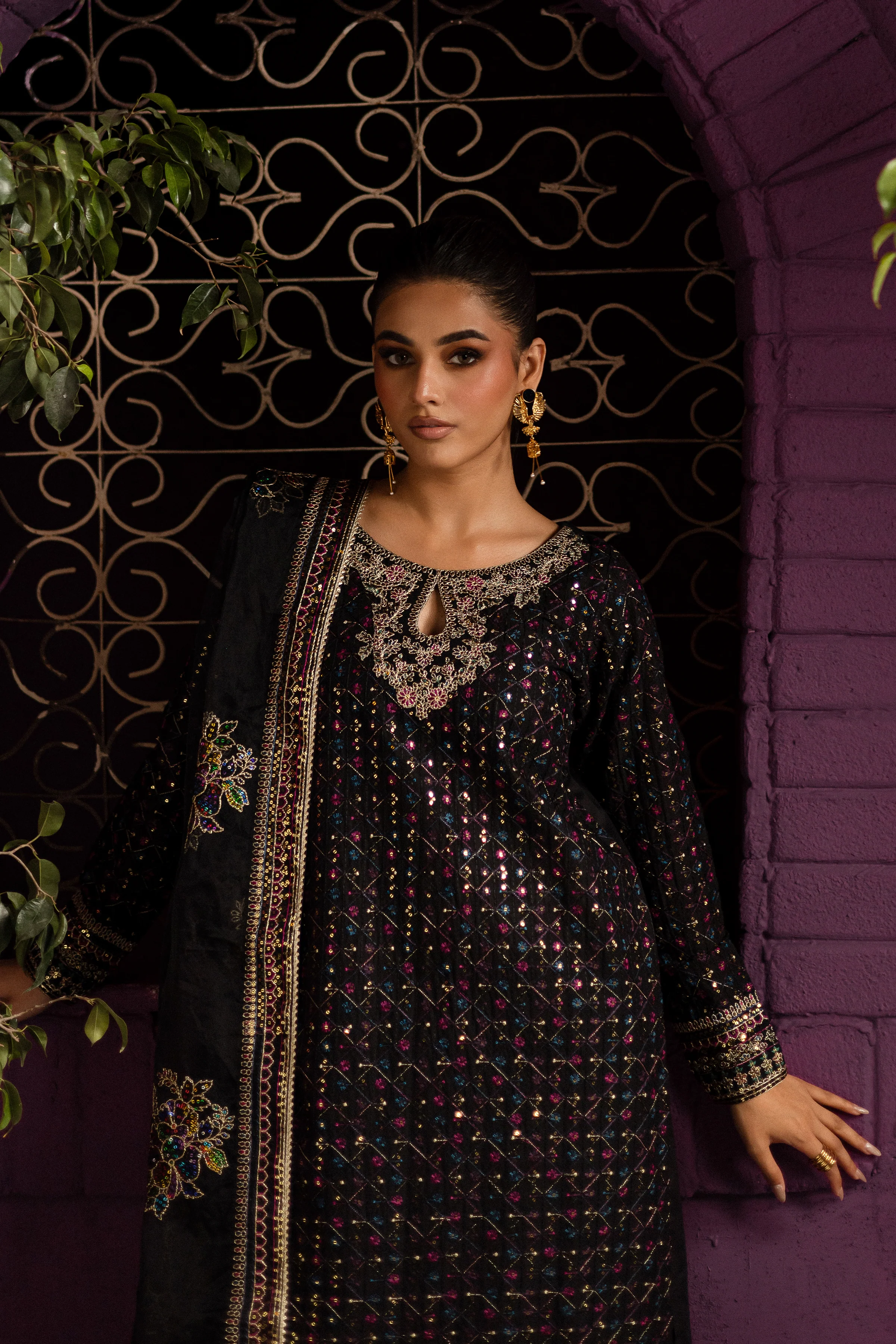 Aylin 3Pc - Embroidered Solid Dress - Image 2