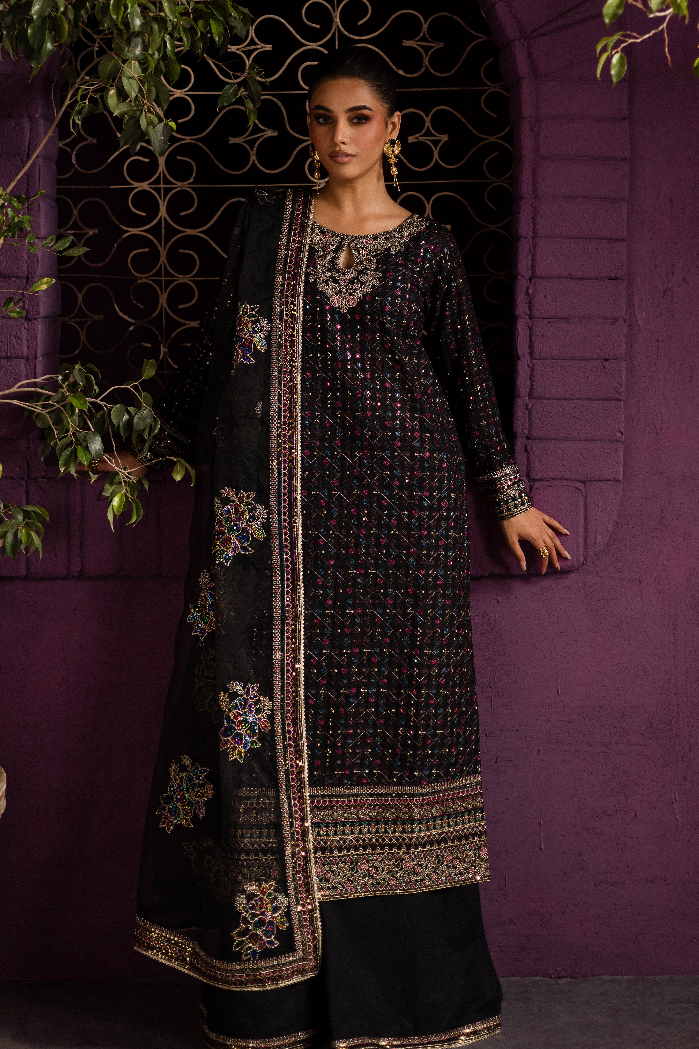 Aylin 3Pc - Embroidered Solid Dress - Image 5