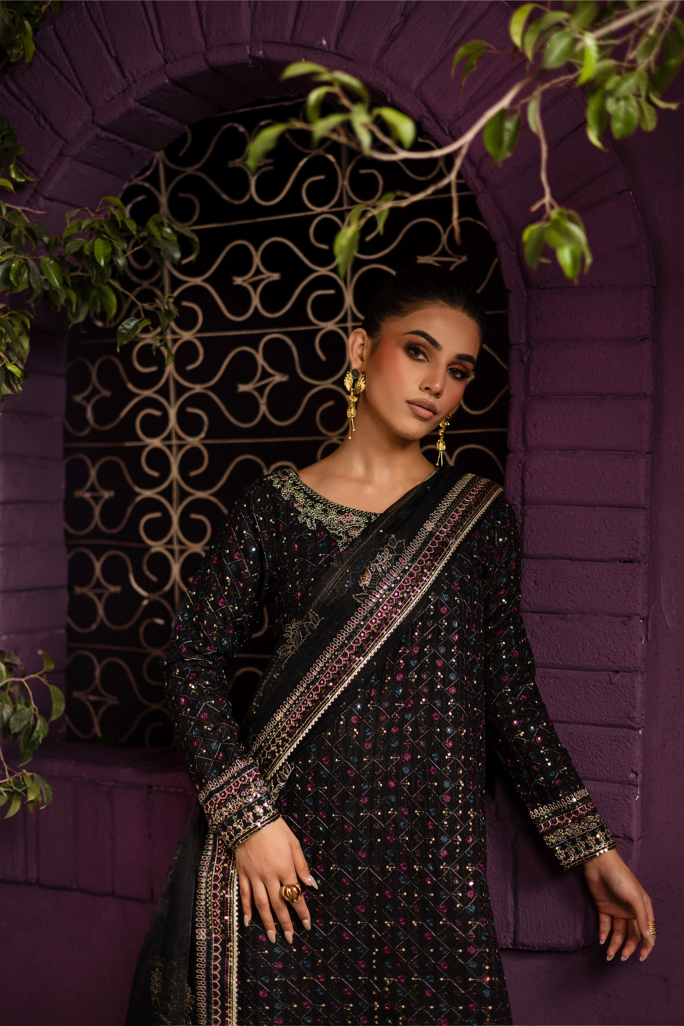Aylin 3Pc - Embroidered Solid Dress - Image 6
