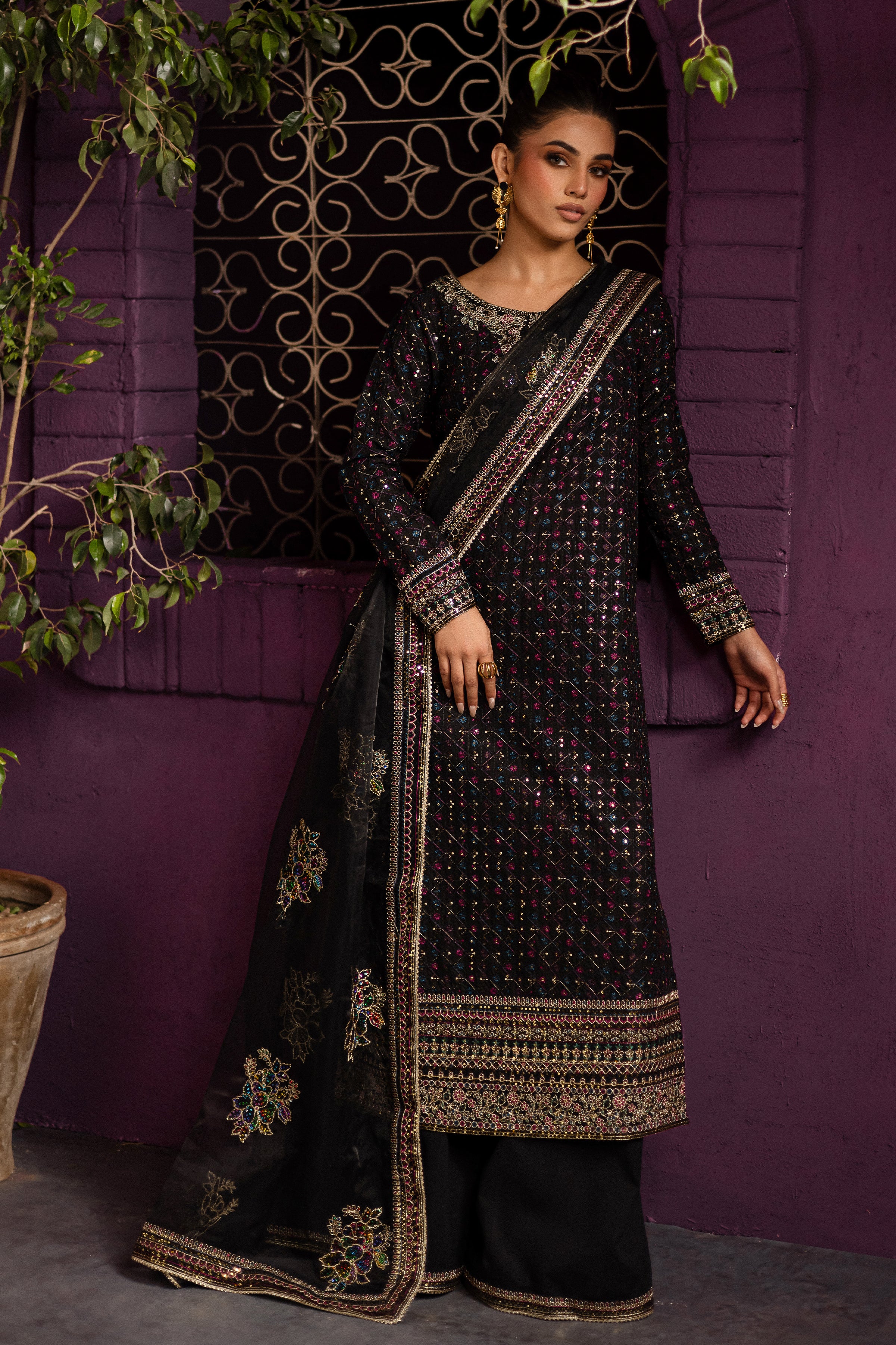 Aylin 3Pc - Embroidered Solid Dress - Image 8