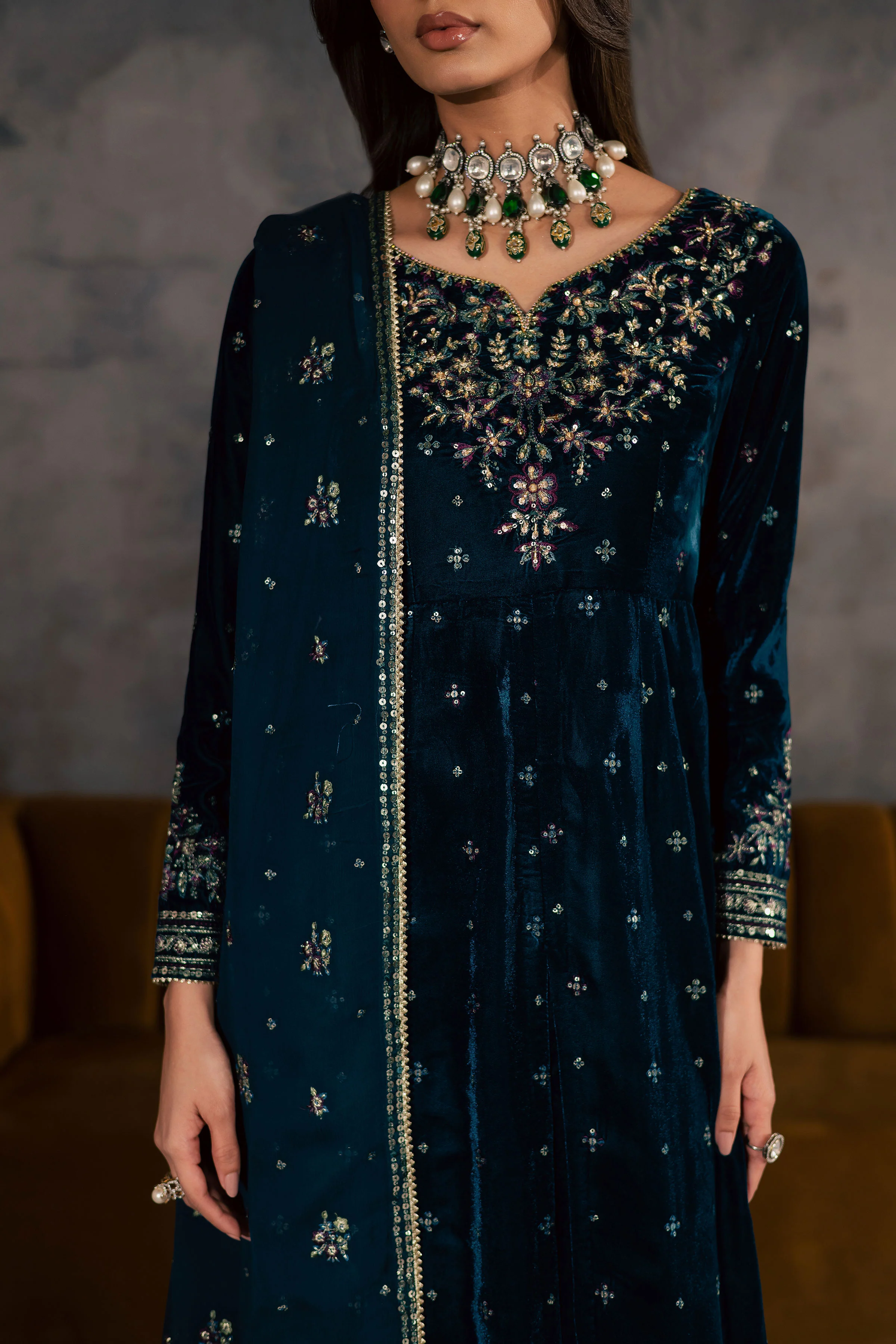 Ayra 3Pc - Velvet Formal Dress - Image 10
