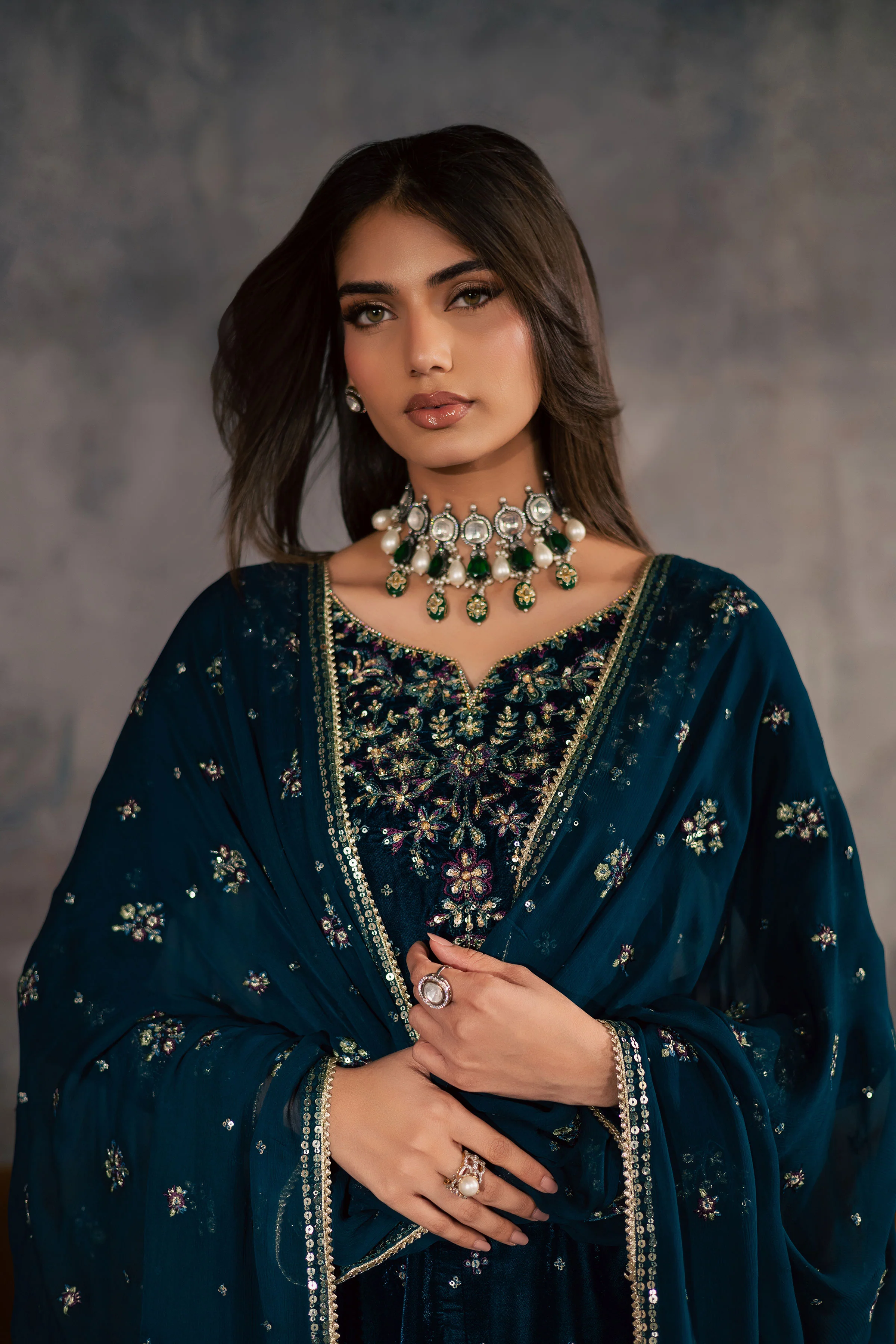 Ayra 3Pc - Velvet Formal Dress - Image 2