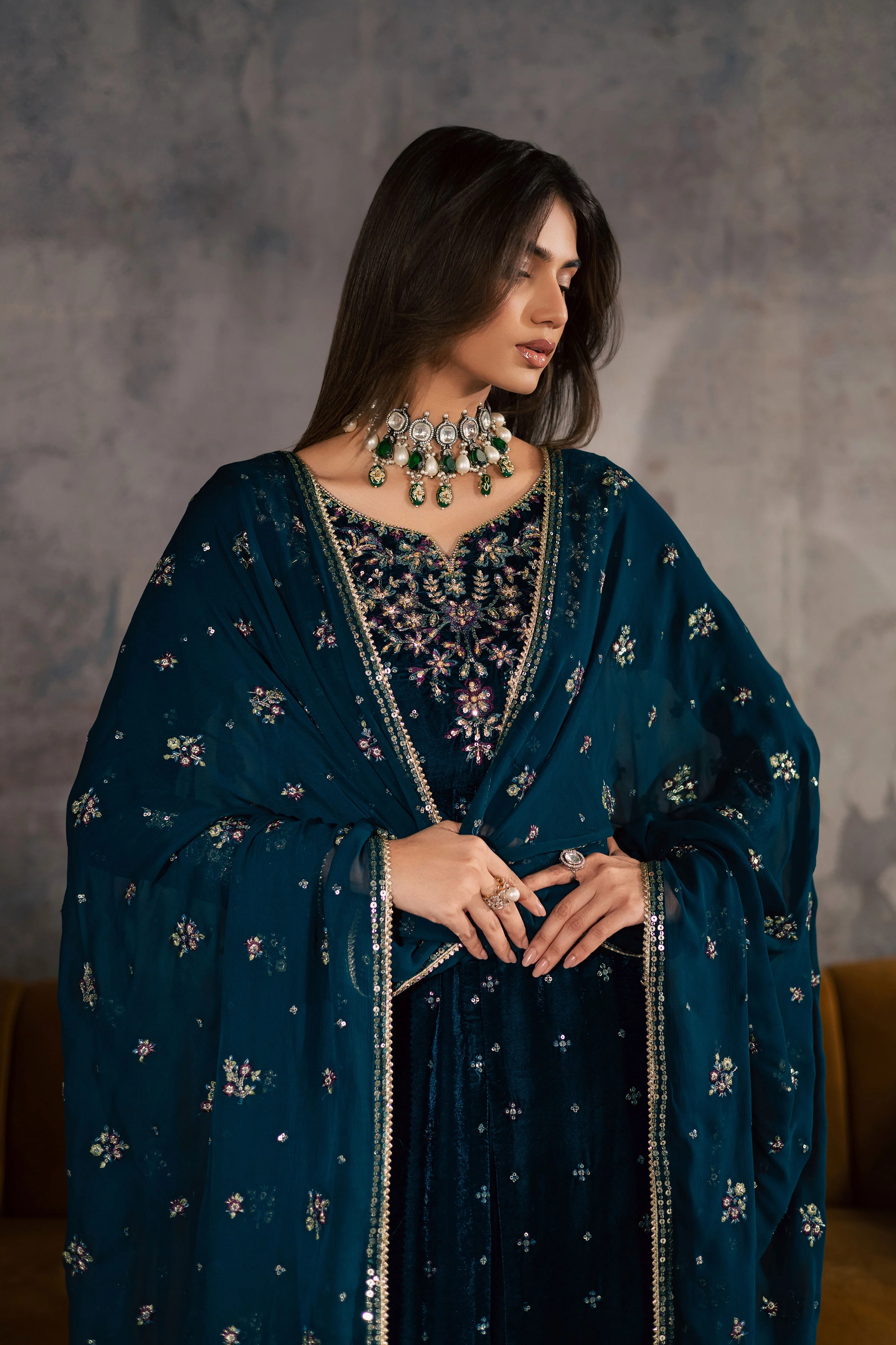 Ayra 3Pc - Velvet Formal Dress - Image 6