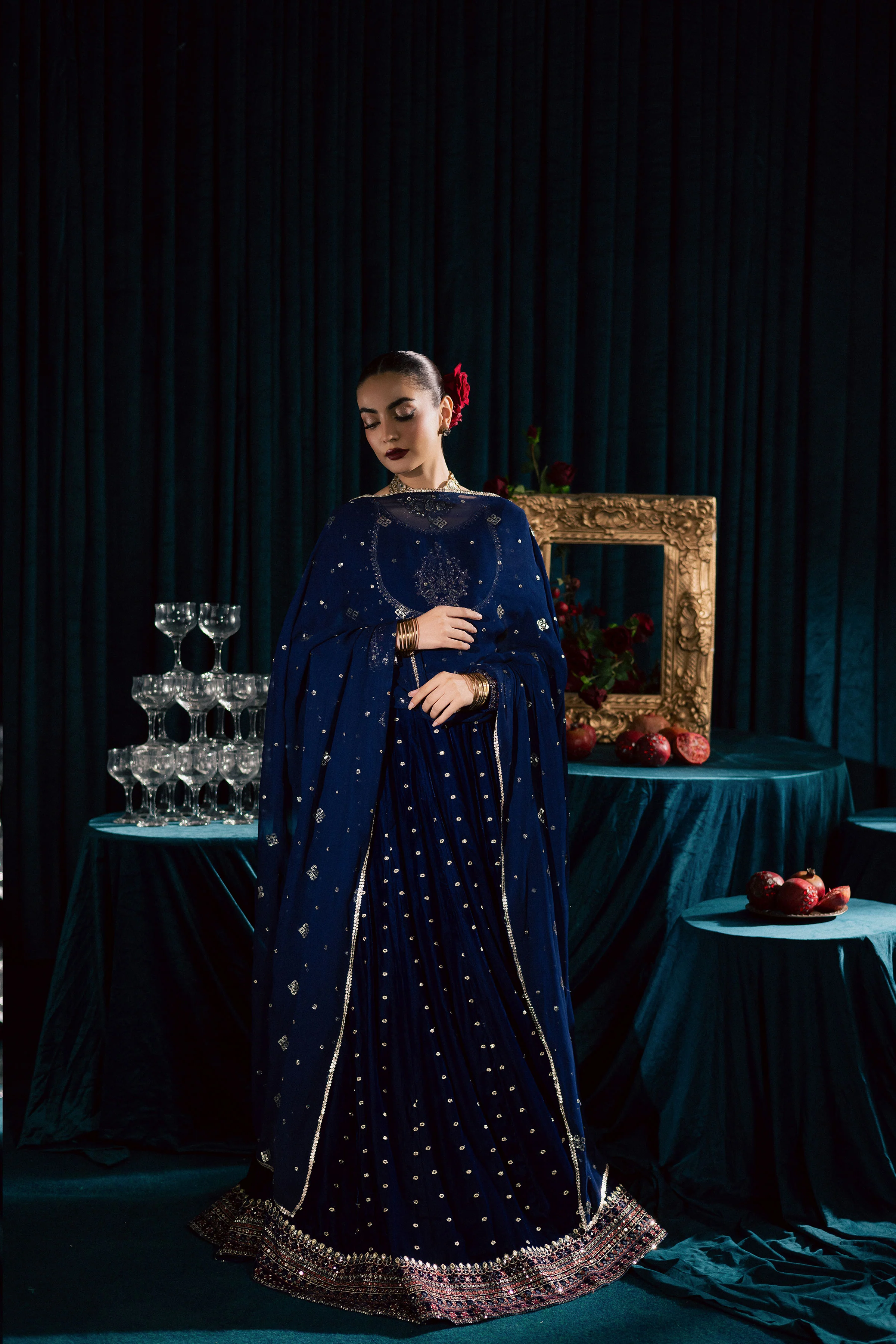 Azra 3Pc - Velvet Formal Dress - Image 3